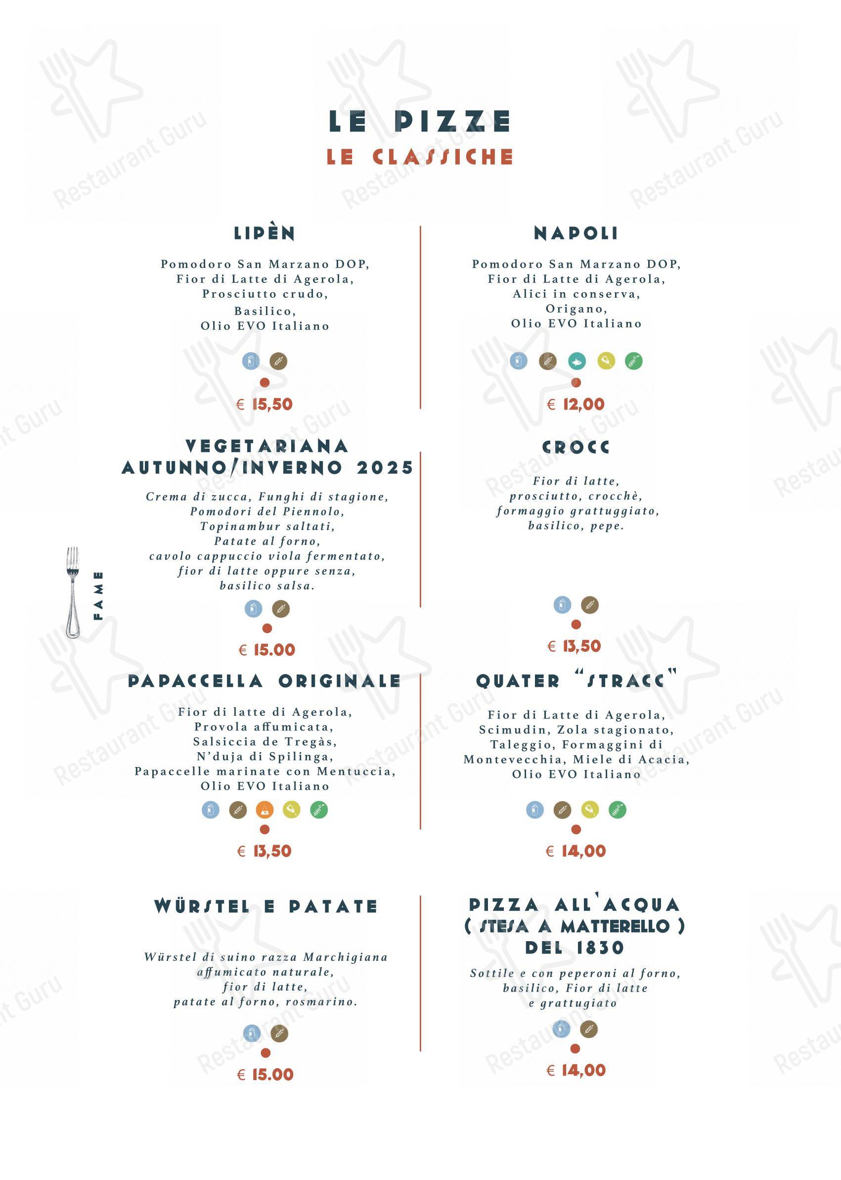 Menu per Enosteria Lipen pizzeria