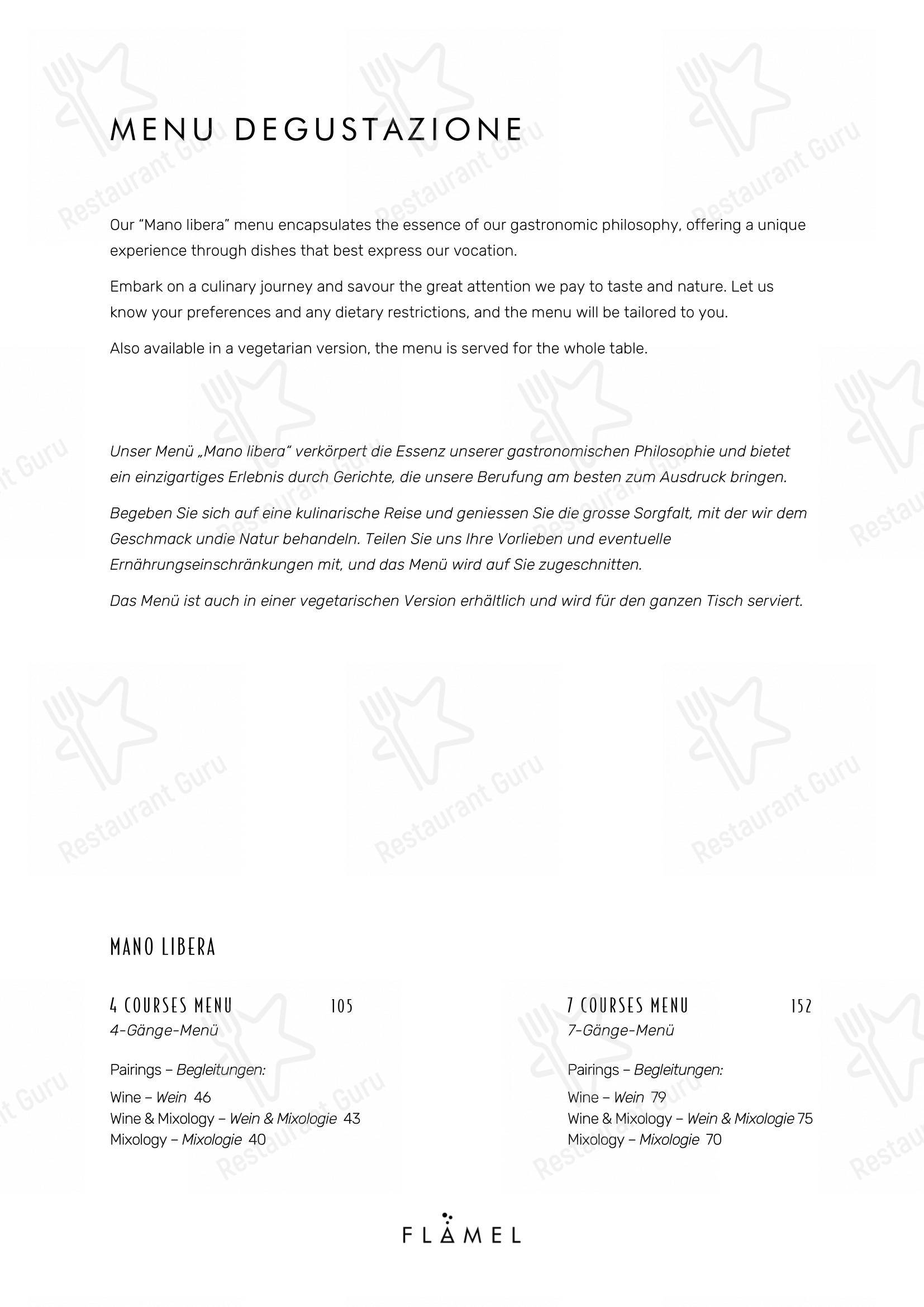 Menu di FLAMEL Restaurant & Mixology Bar - 菜单