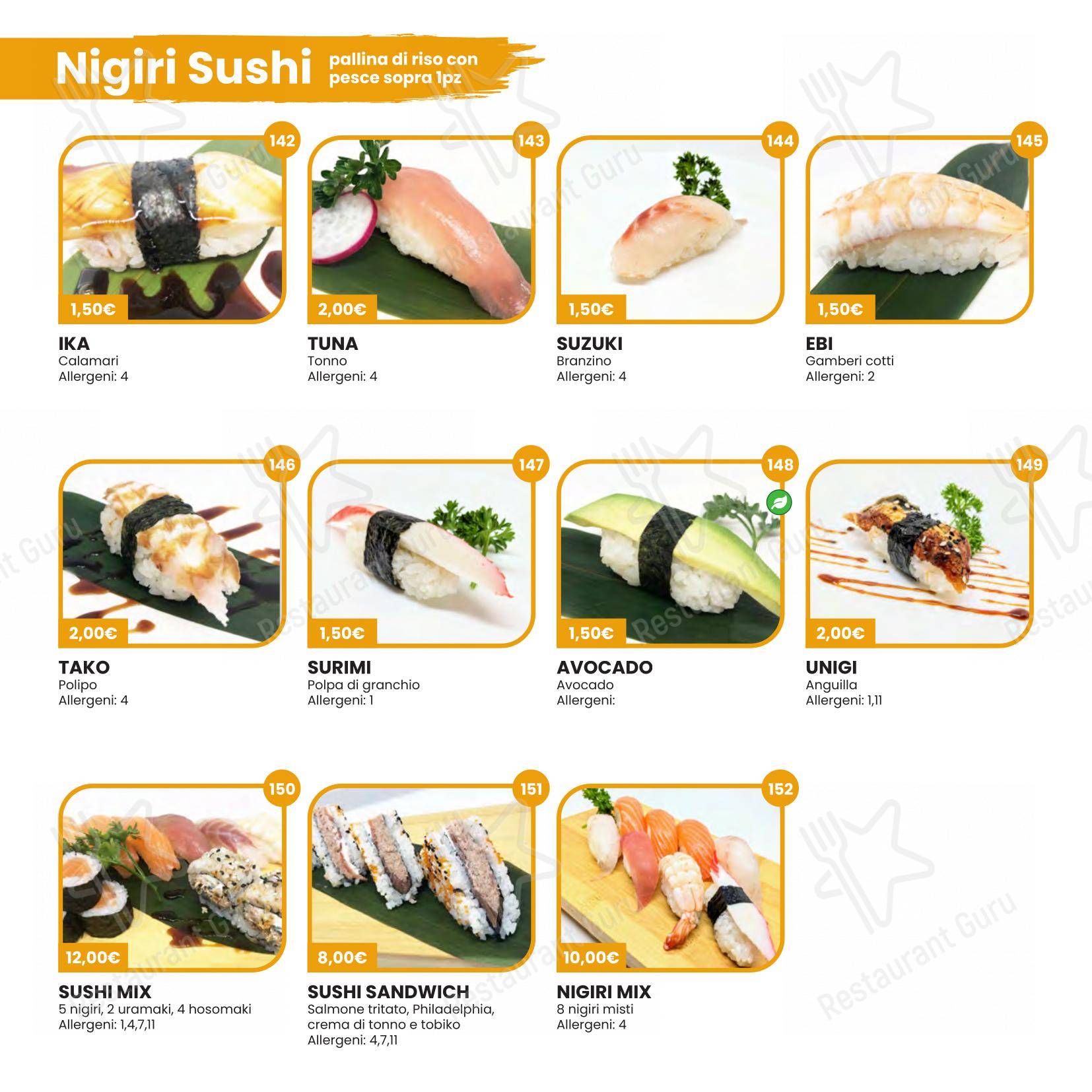 Hikari Sushi in Brescia - 菜单