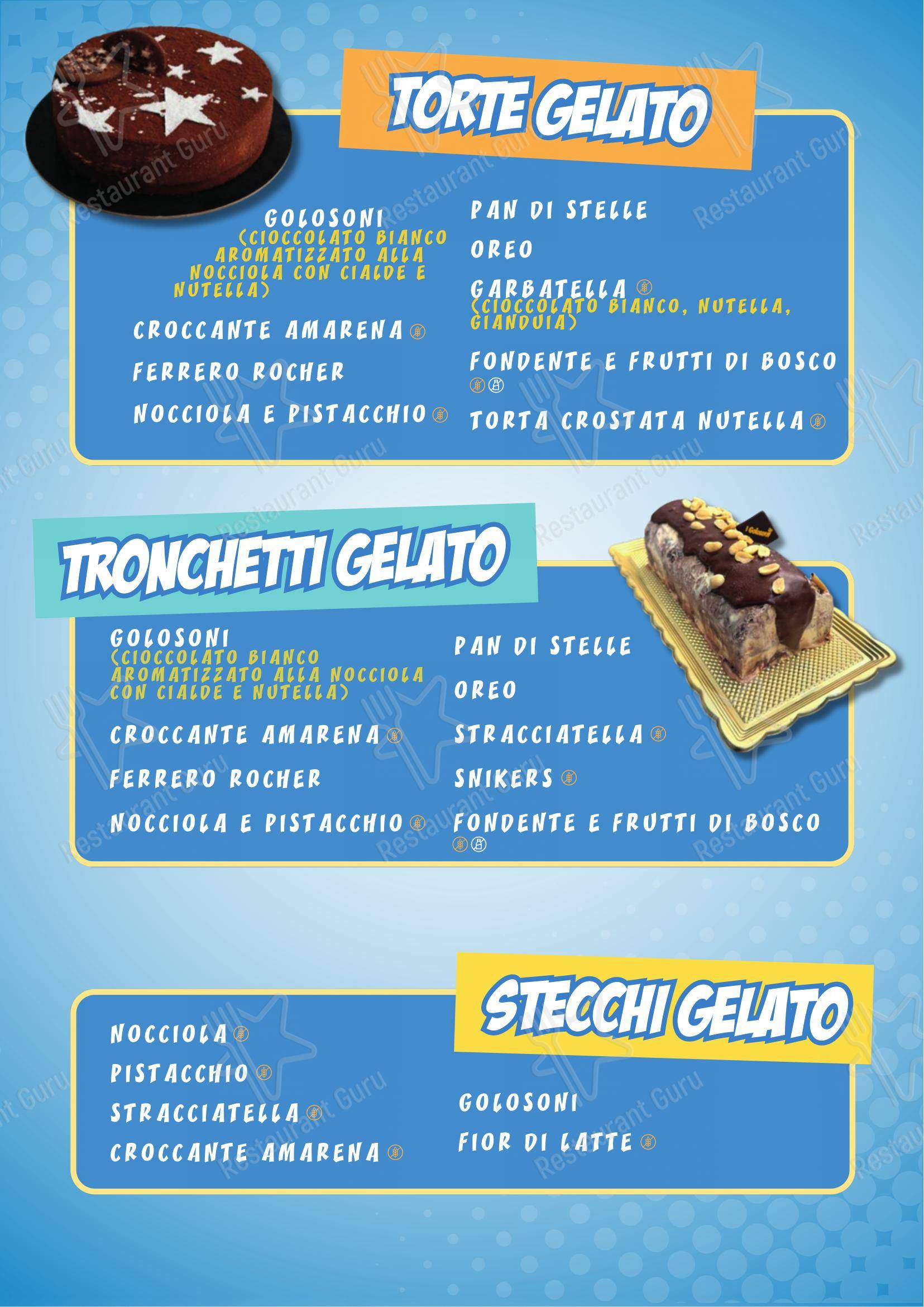 Menu di I Golosoni gelateria Garbatella - Menu