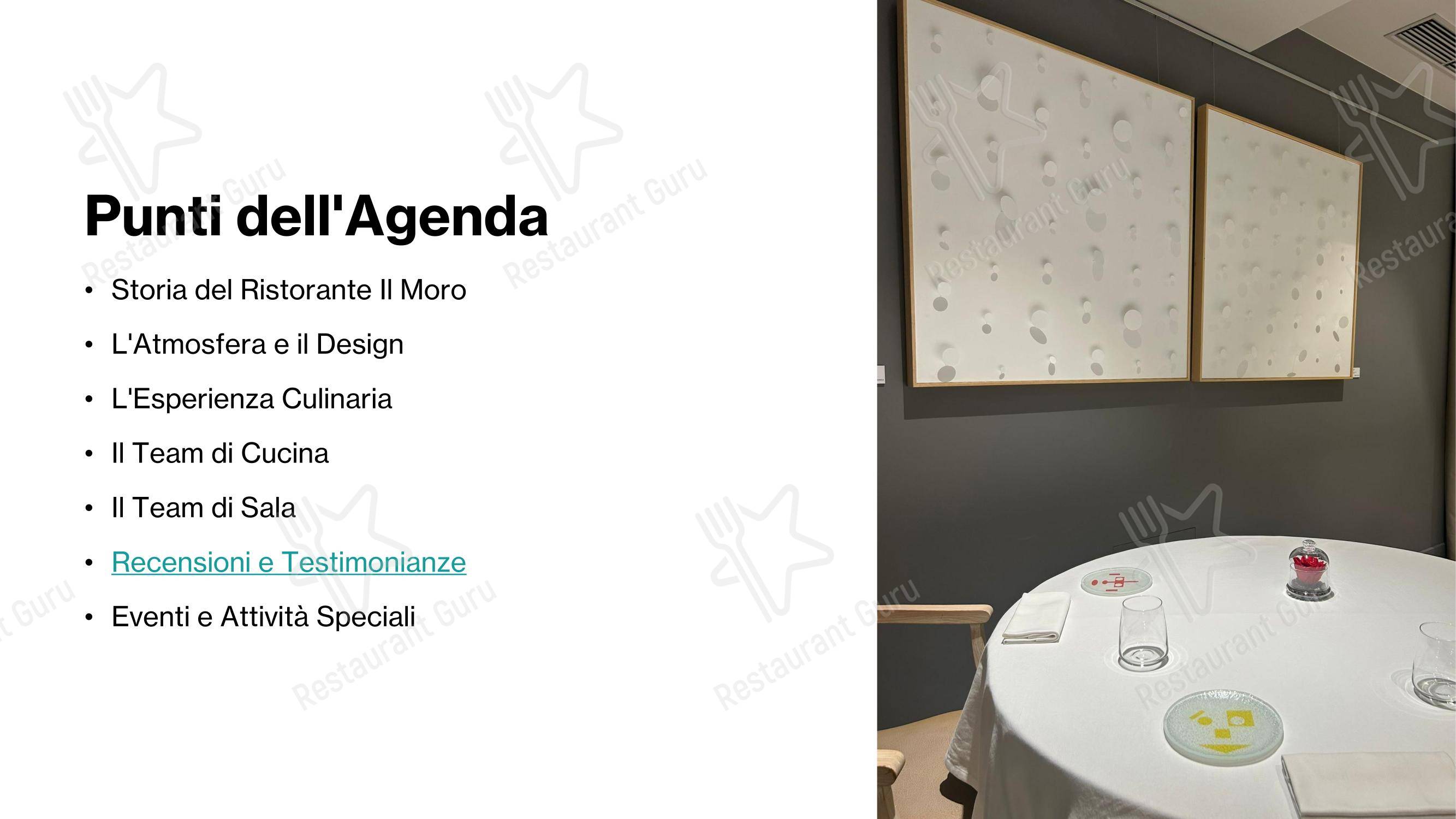 Menu per Il Moro Ristorante Monza in Monza