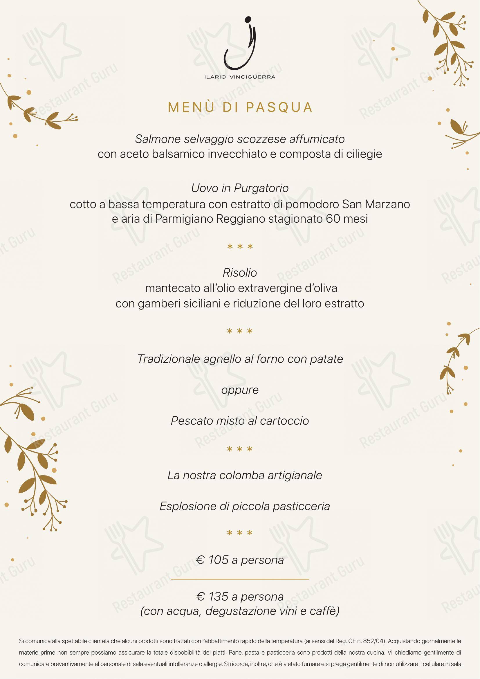 菜单 per Ilario Vinciguerra Restaurant ristorante