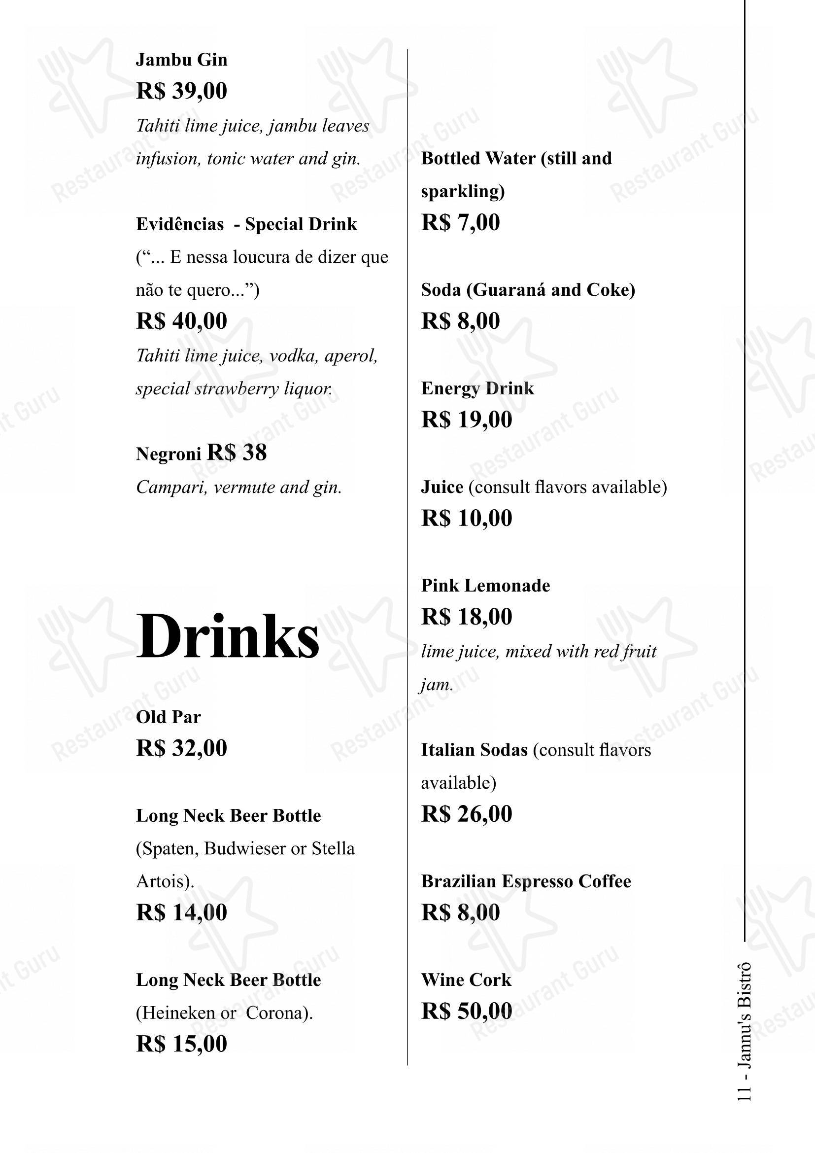 Jannu's Bistrô em Rio Branco - Menu bar