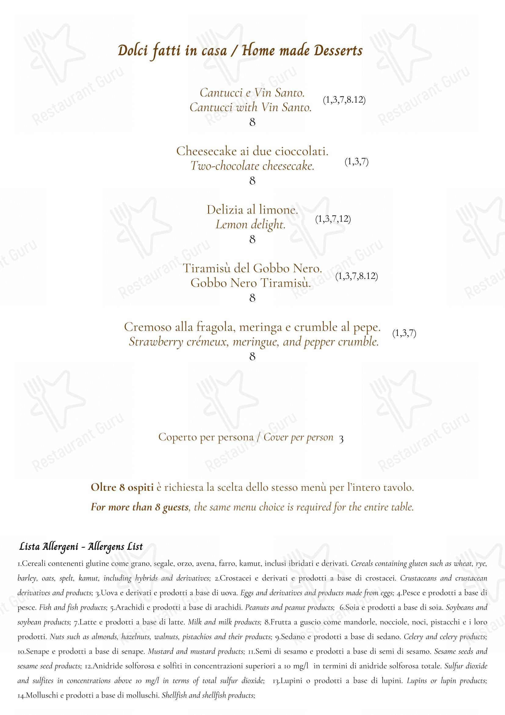 La Locanda del Gobbo Nero in Montaione - Menu