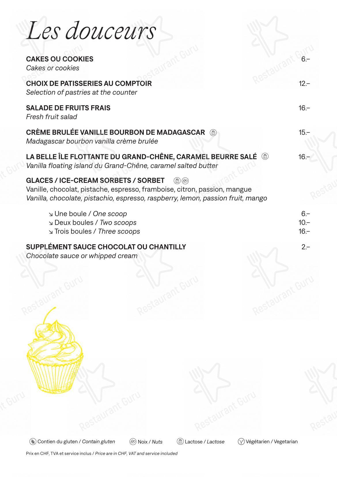 Menu per Lausanne Palace ristorante