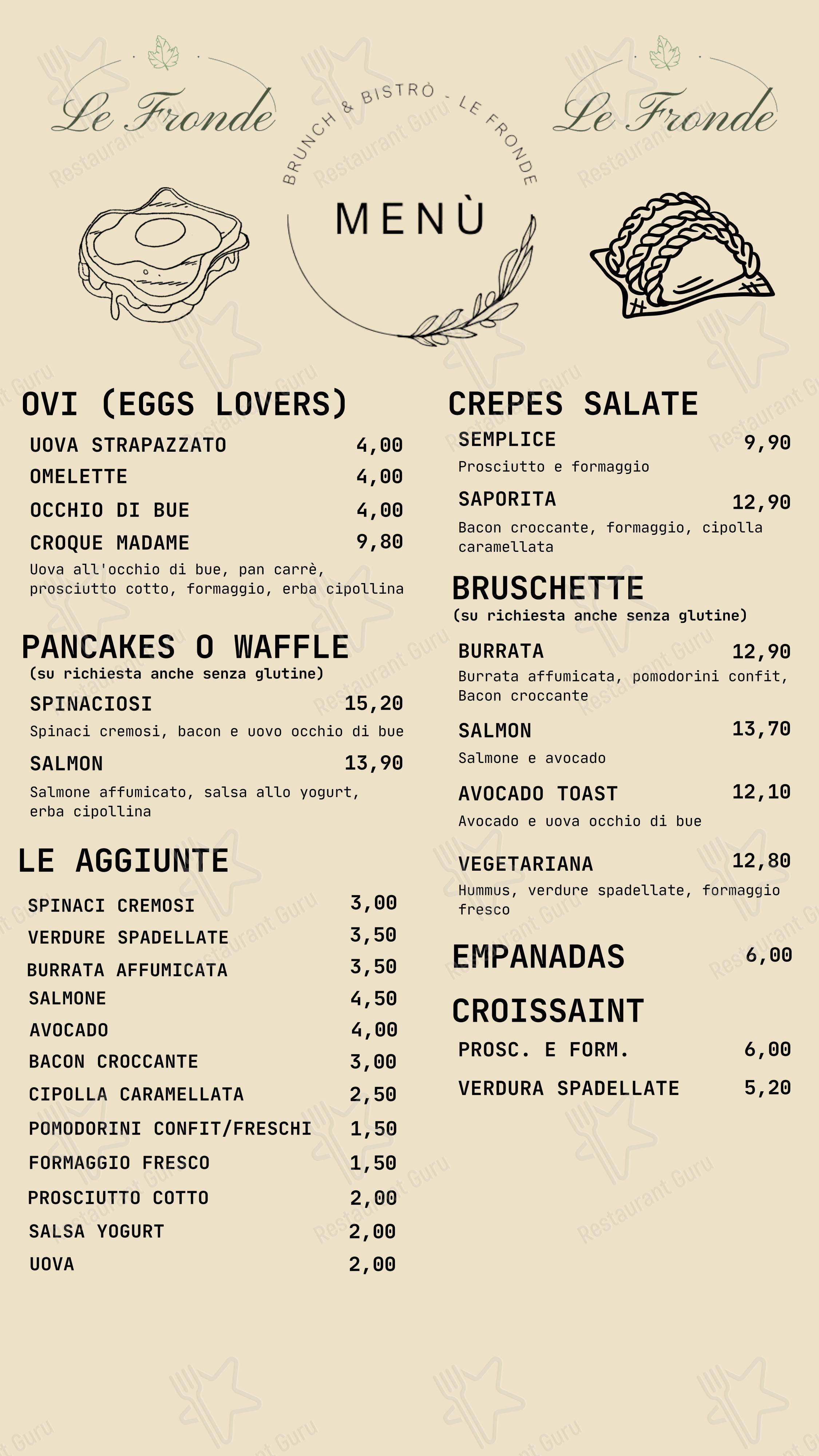 Le Fronde - Ke Wines in Refrontolo - Menu