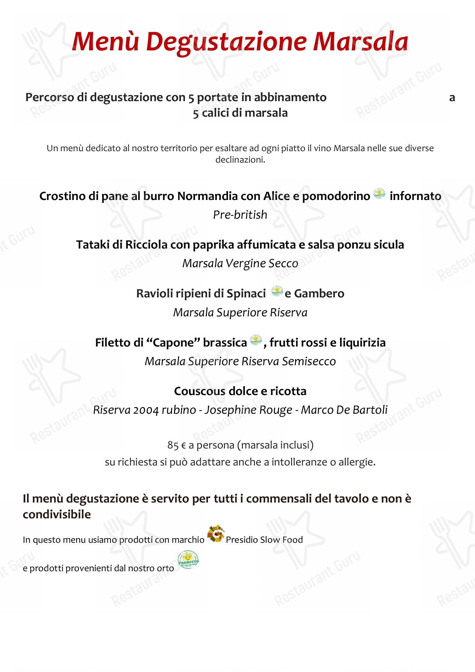 Menu per Le Lumie Ristorante in Marsala