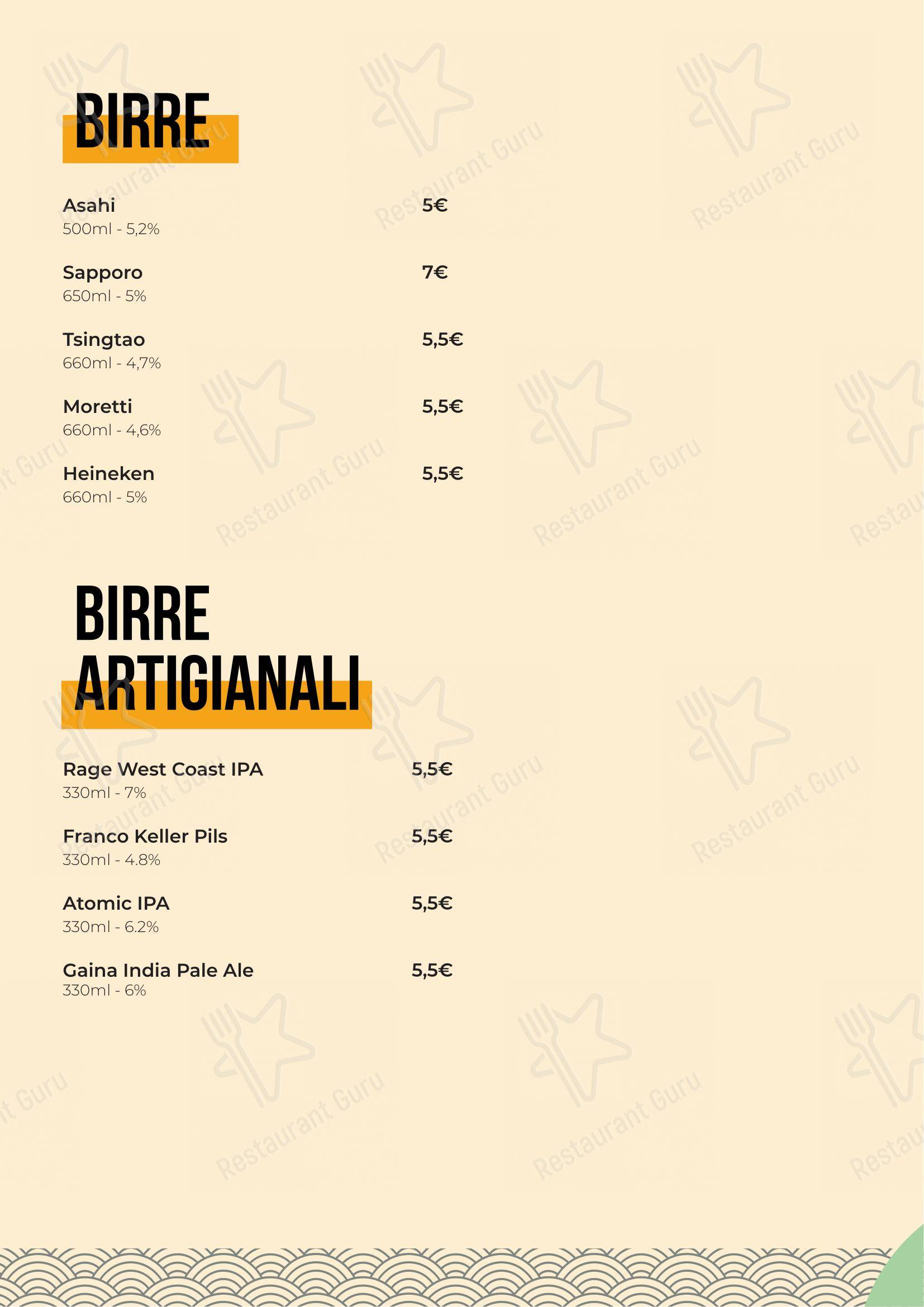 Long Sushi & Cocktails in Arese - 菜单