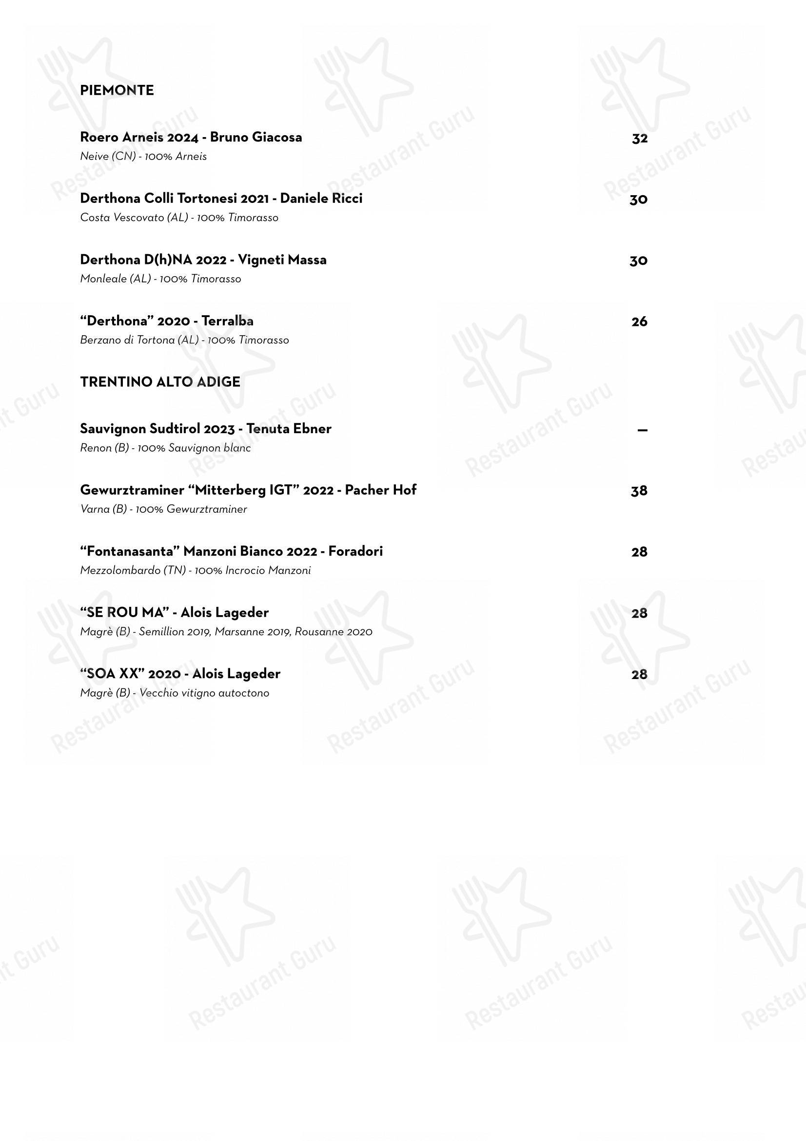 Menu per Luce Ristorante in Perugia