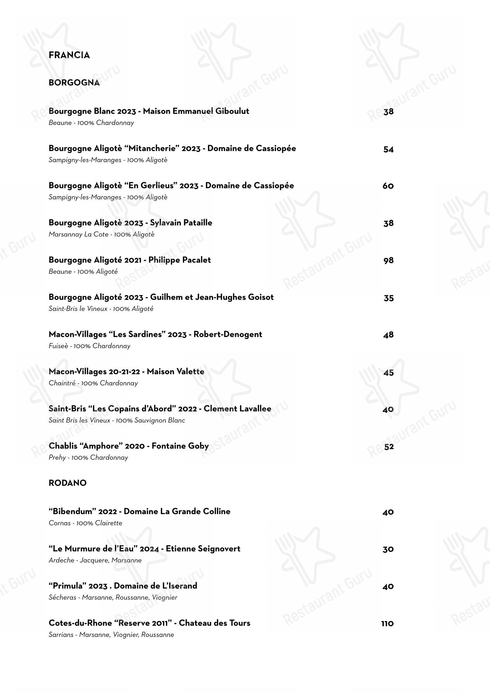 Menu per Luce Ristorante ristorante