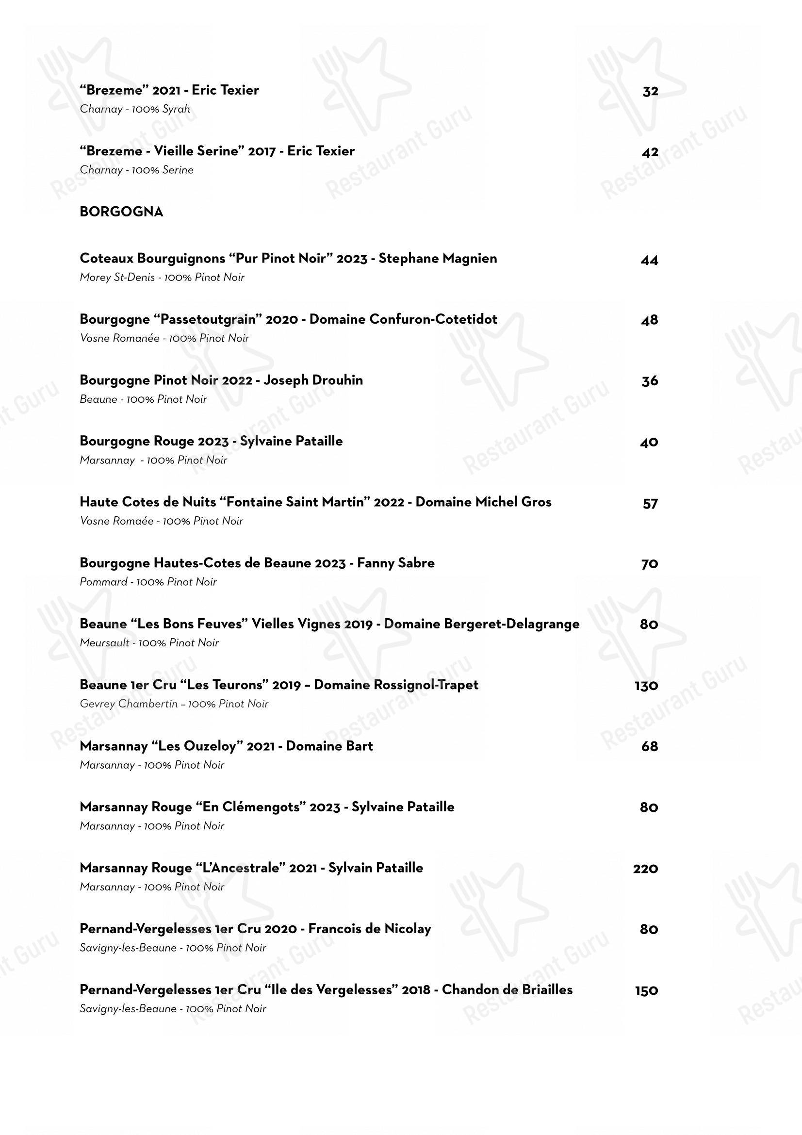 Menu per Luce Ristorante ristorante