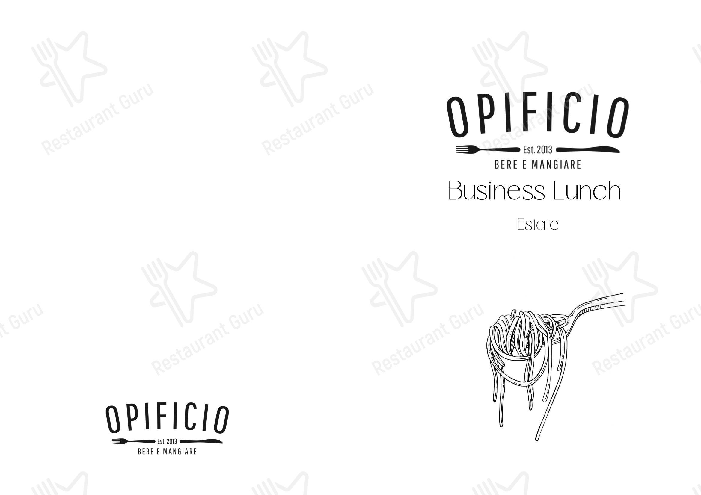 Ristorante Opificio in Noventana - 菜单