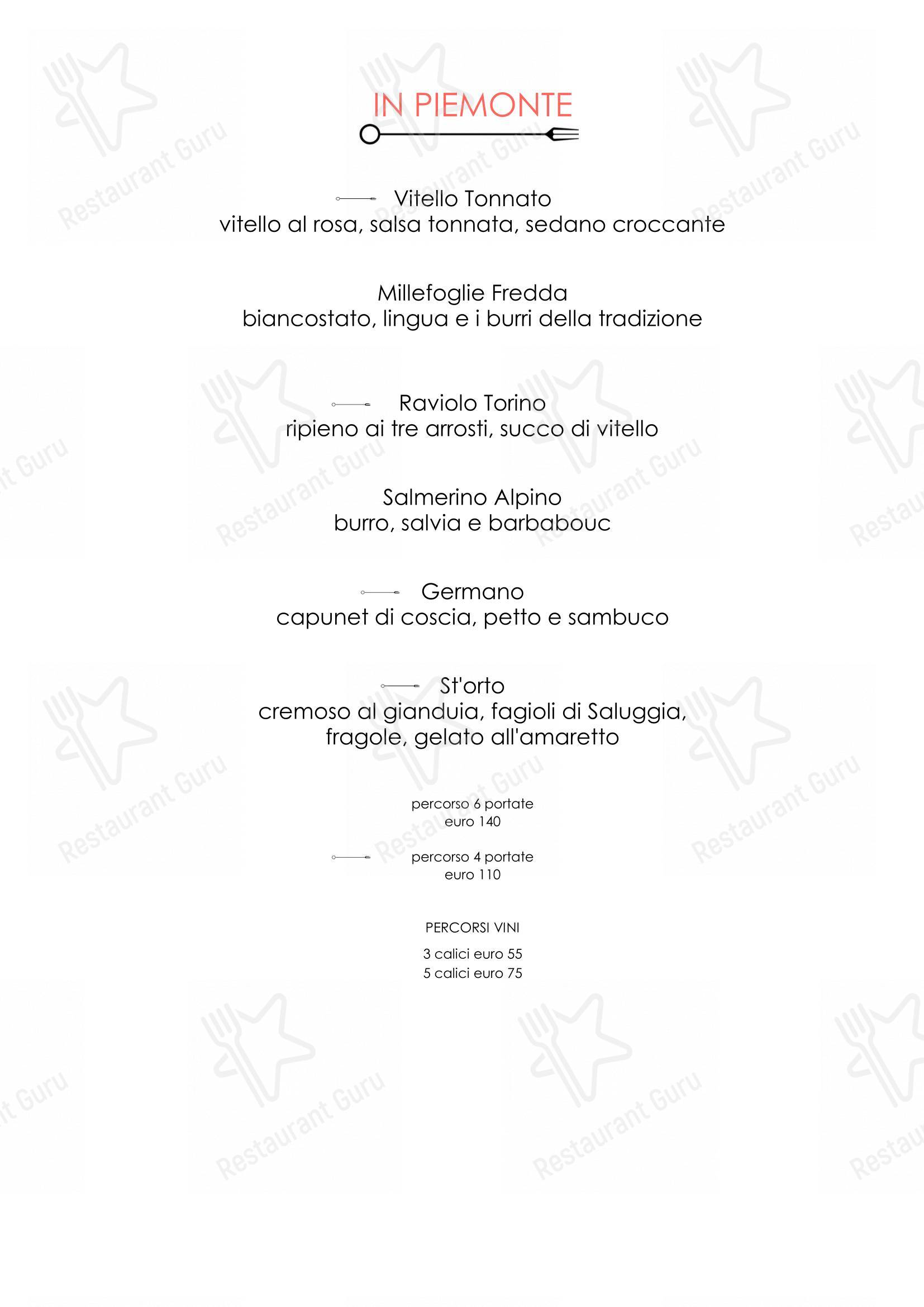 Menu di Piano35 Ristorante - Wine Menu
