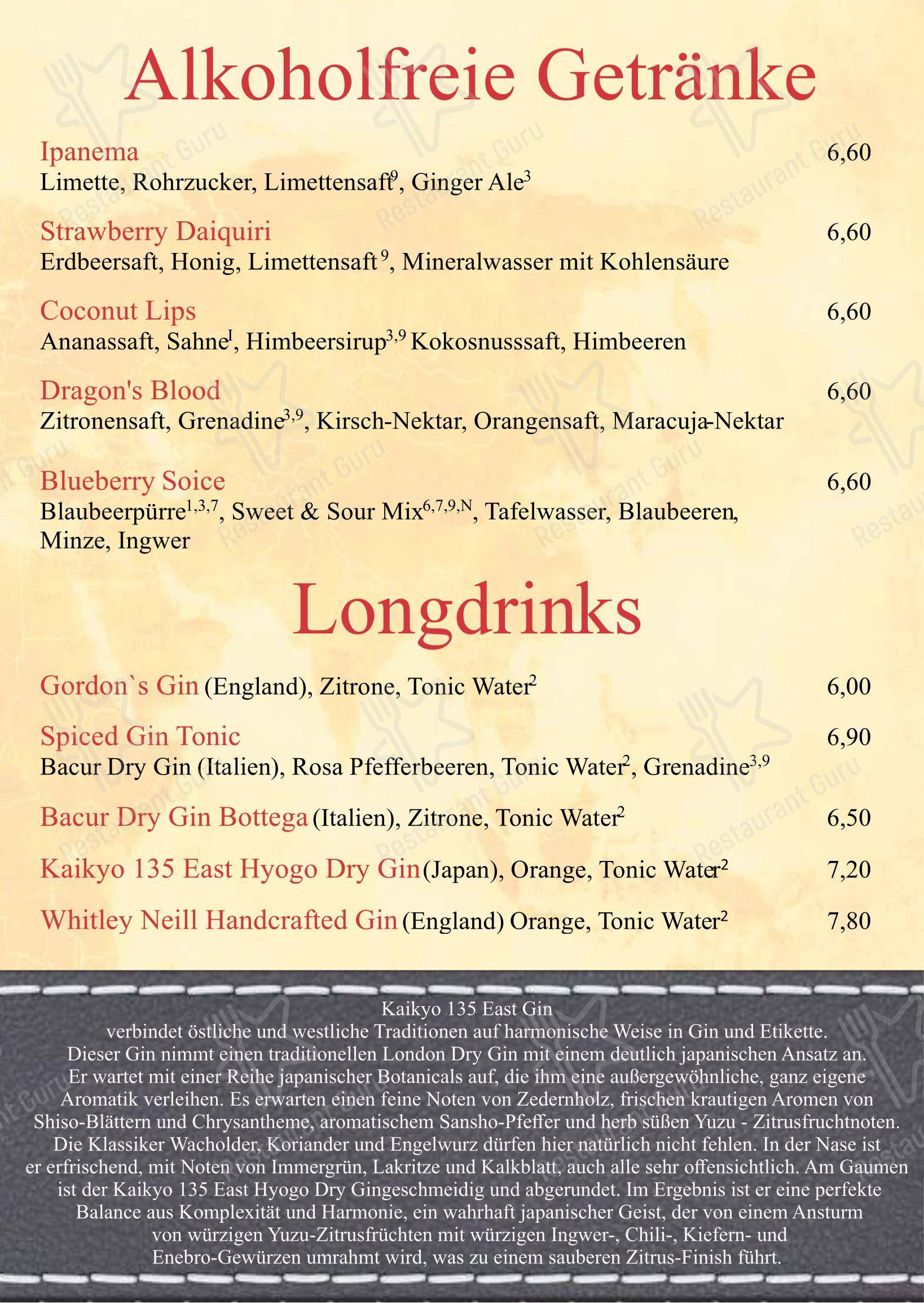 Menu bar pour Restaurant Journal dans Potsdam
