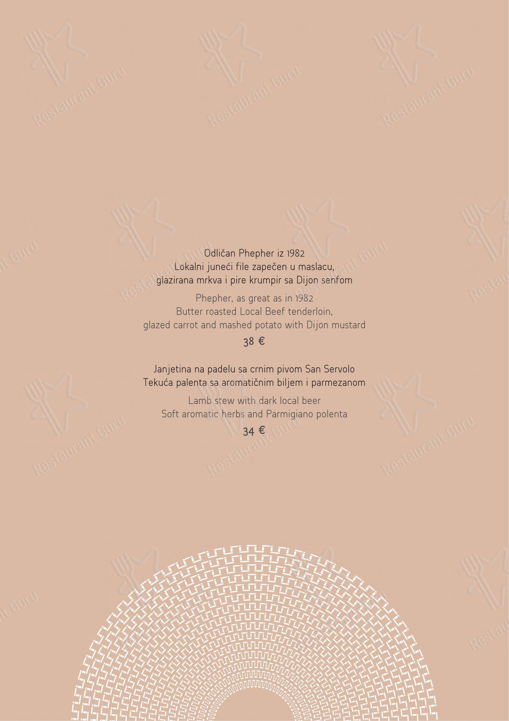 Menu di Restaurant Mediterraneo - Menu bar