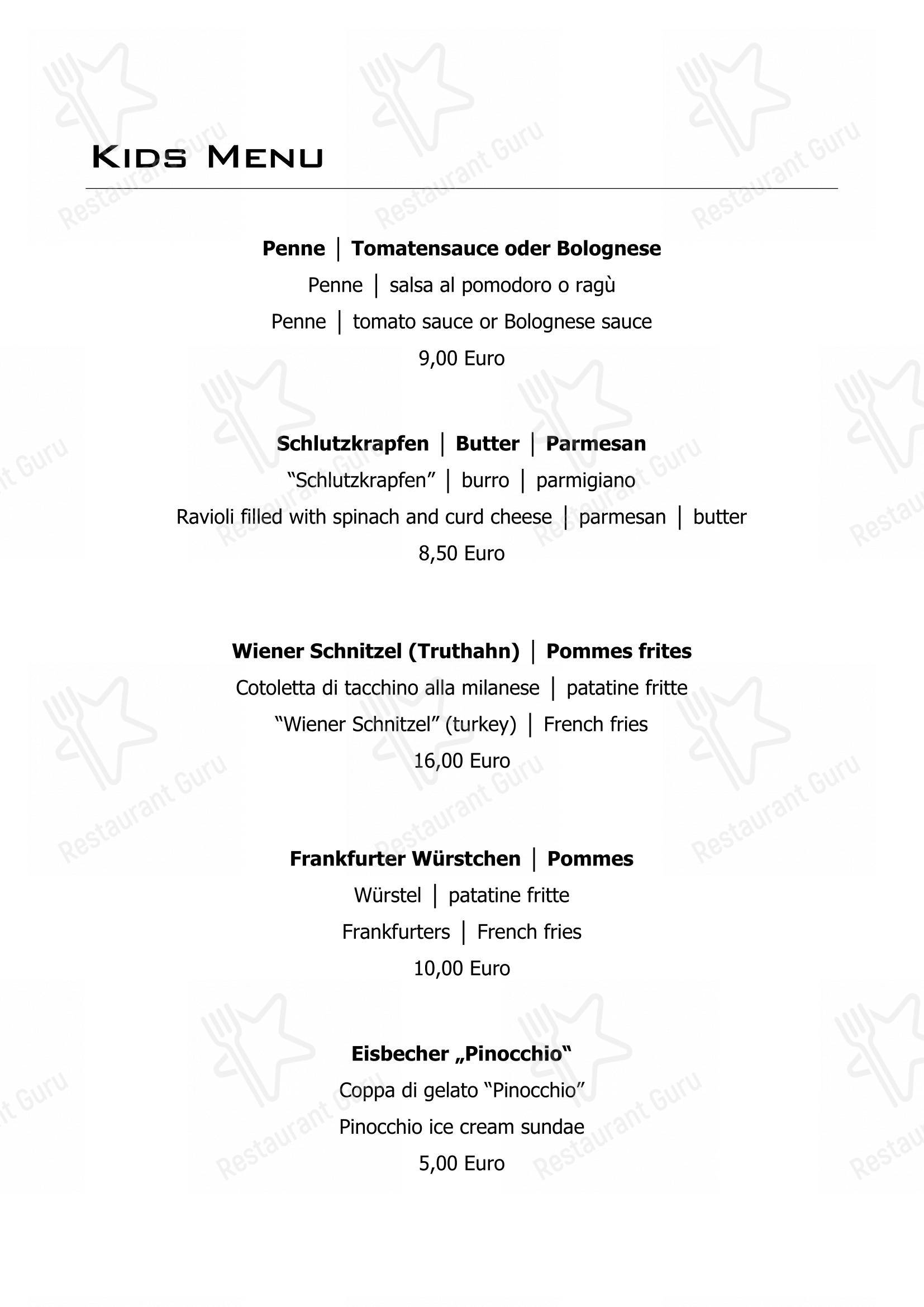 Menu per Restaurant Mondschein ristorante