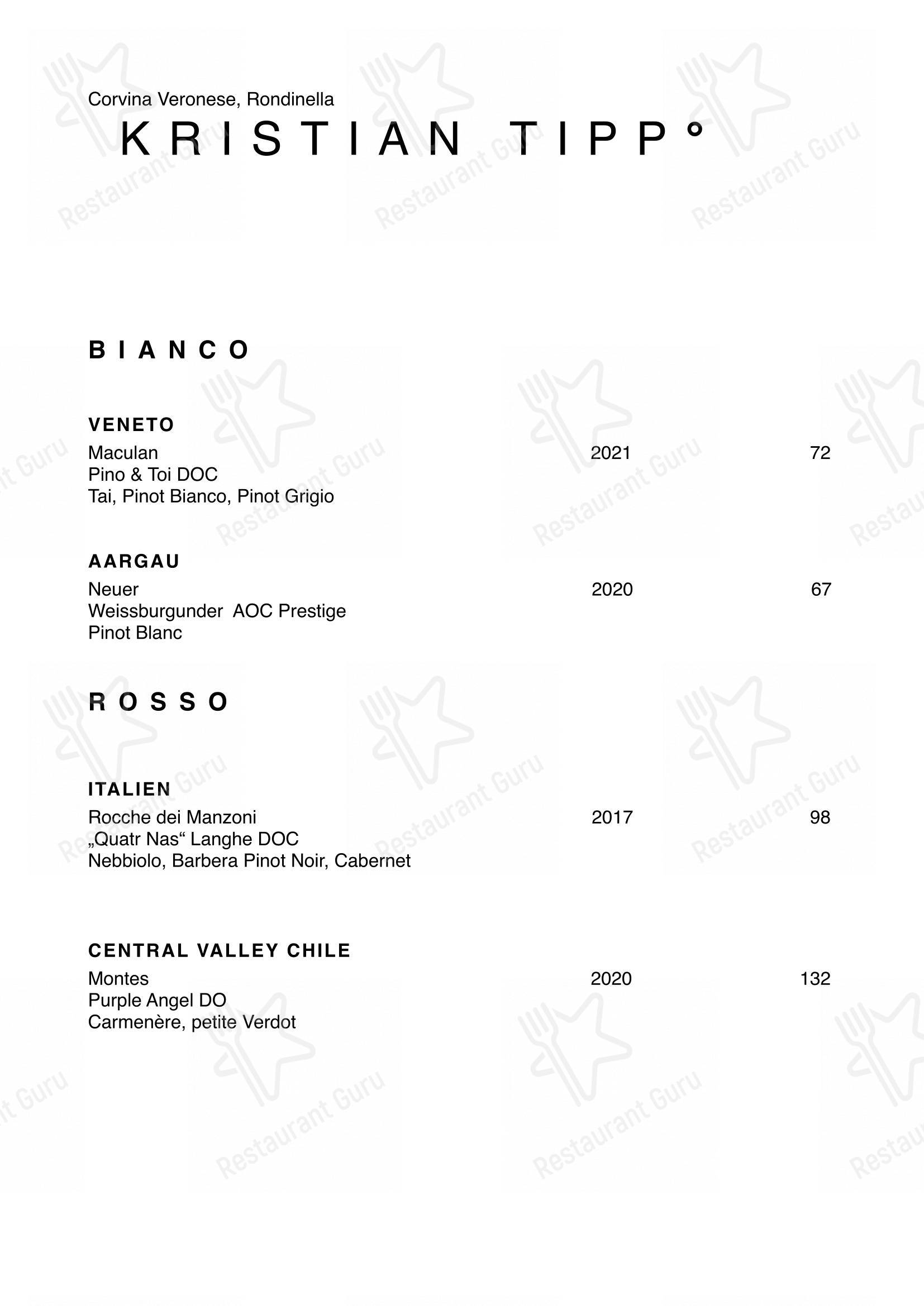 Menu di Restaurant Oxen - piatti e bevande