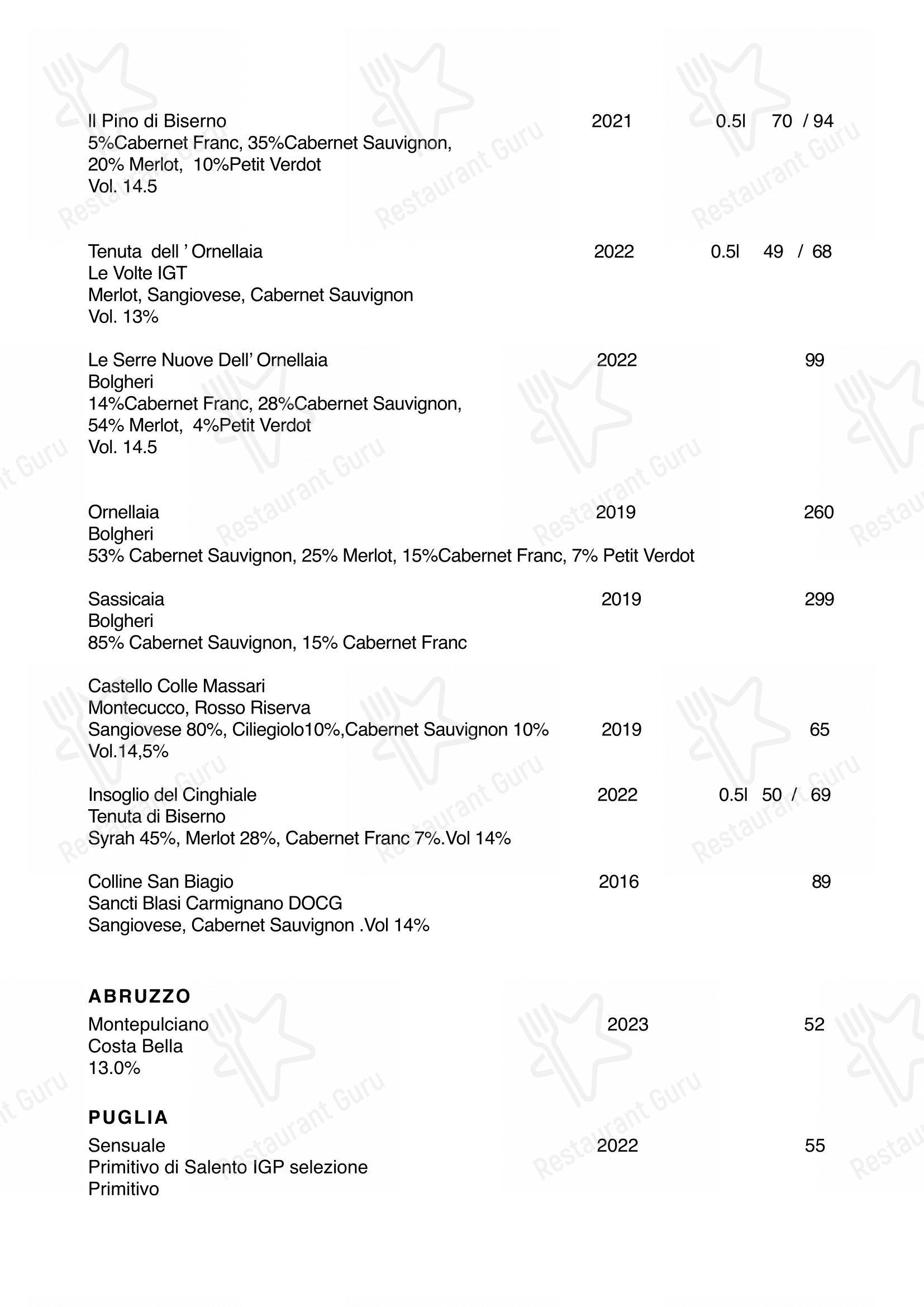 Menu di Restaurant Oxen - 菜单