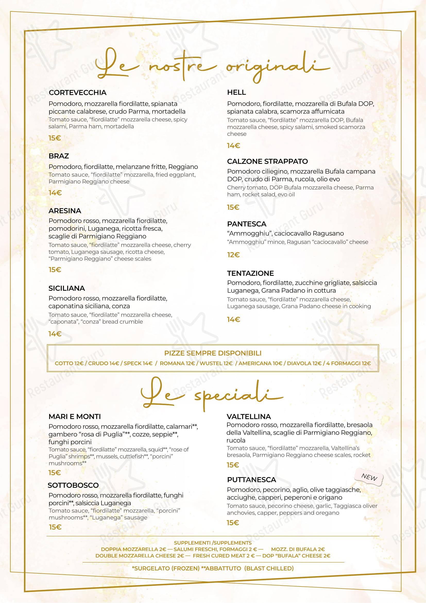 Menu per Ristorante Cortevecchia Arese in Arese