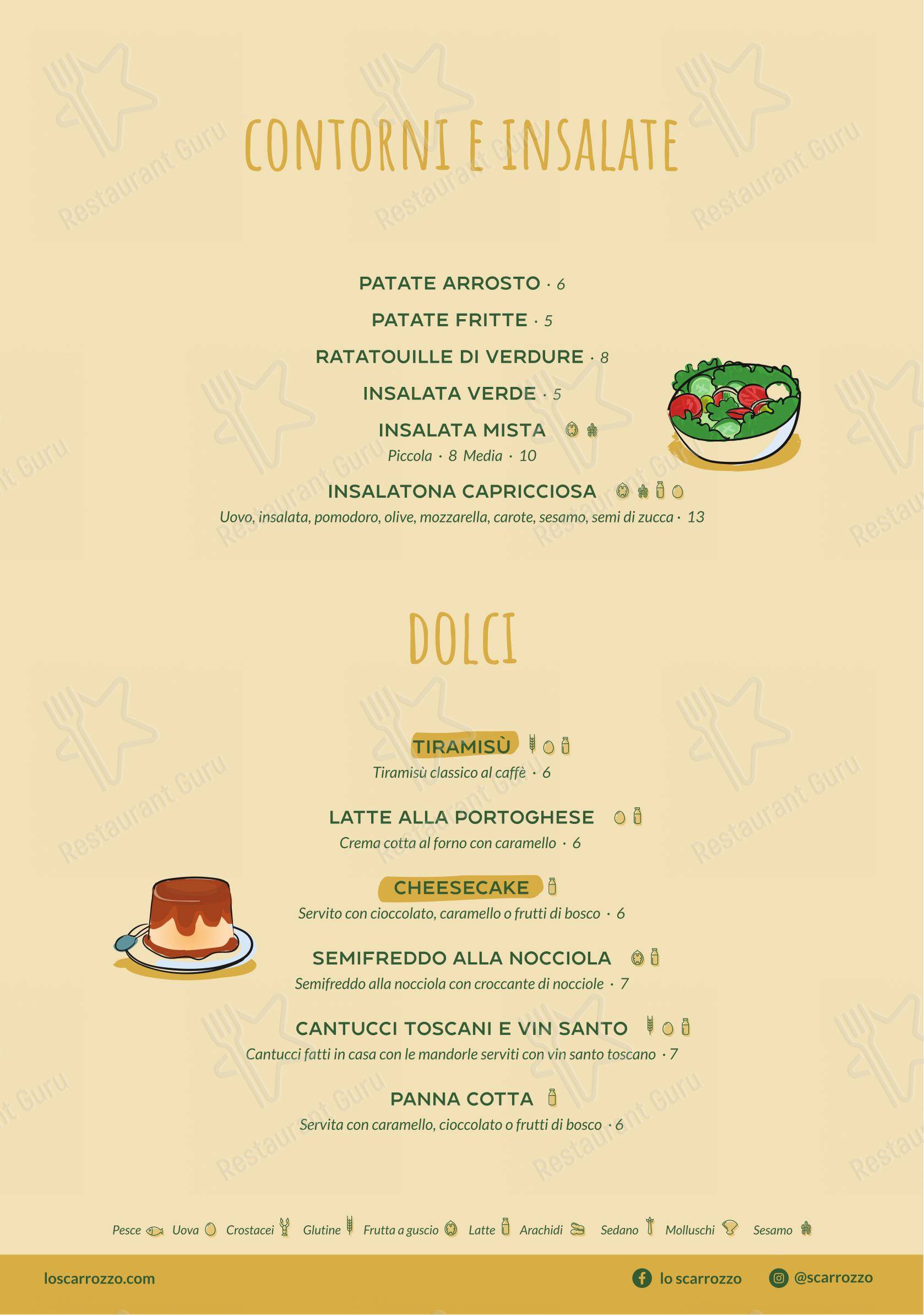 菜单 per Ristorante Lo Scarrozzo pizzeria