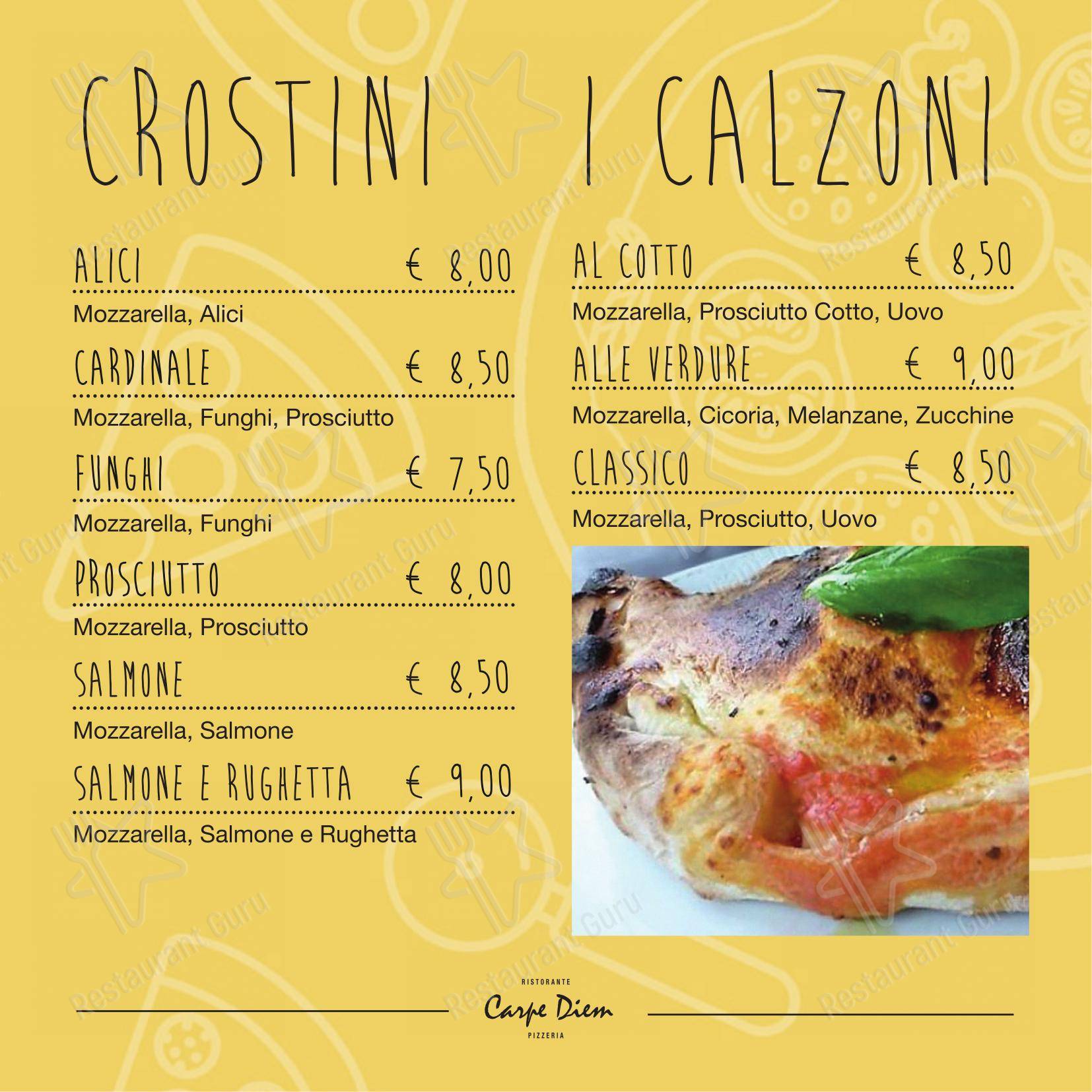 Menu per Ristorante Pizzeria - Carpe Diem PizzAe in Roma