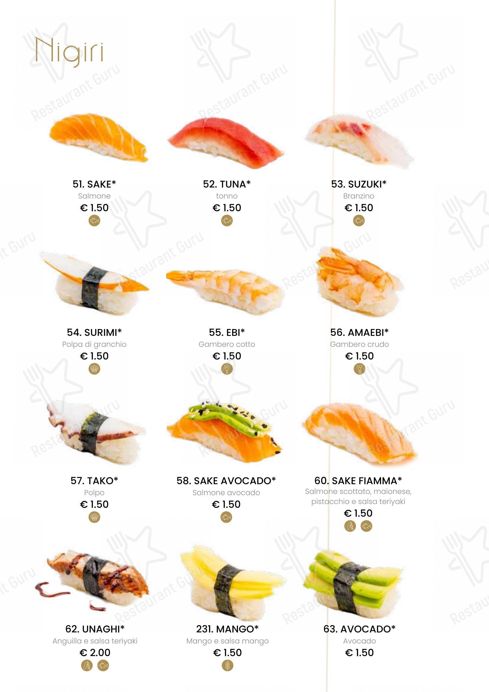 Menu di Ristorante Sushi Yami Vercelli - Menu bar