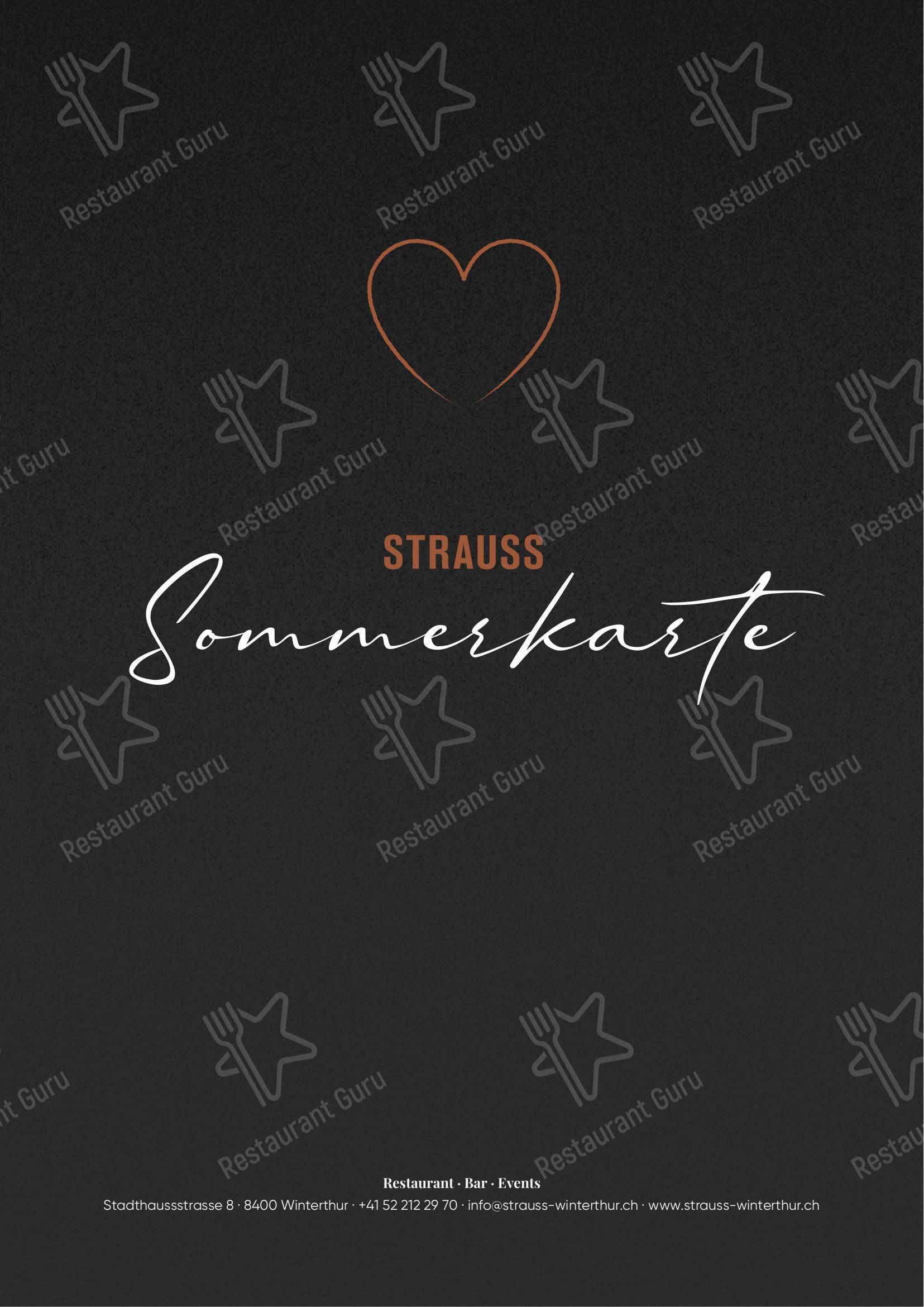 菜单 per STRAUSS | Restaurant | Vineria & Bar pub & bar