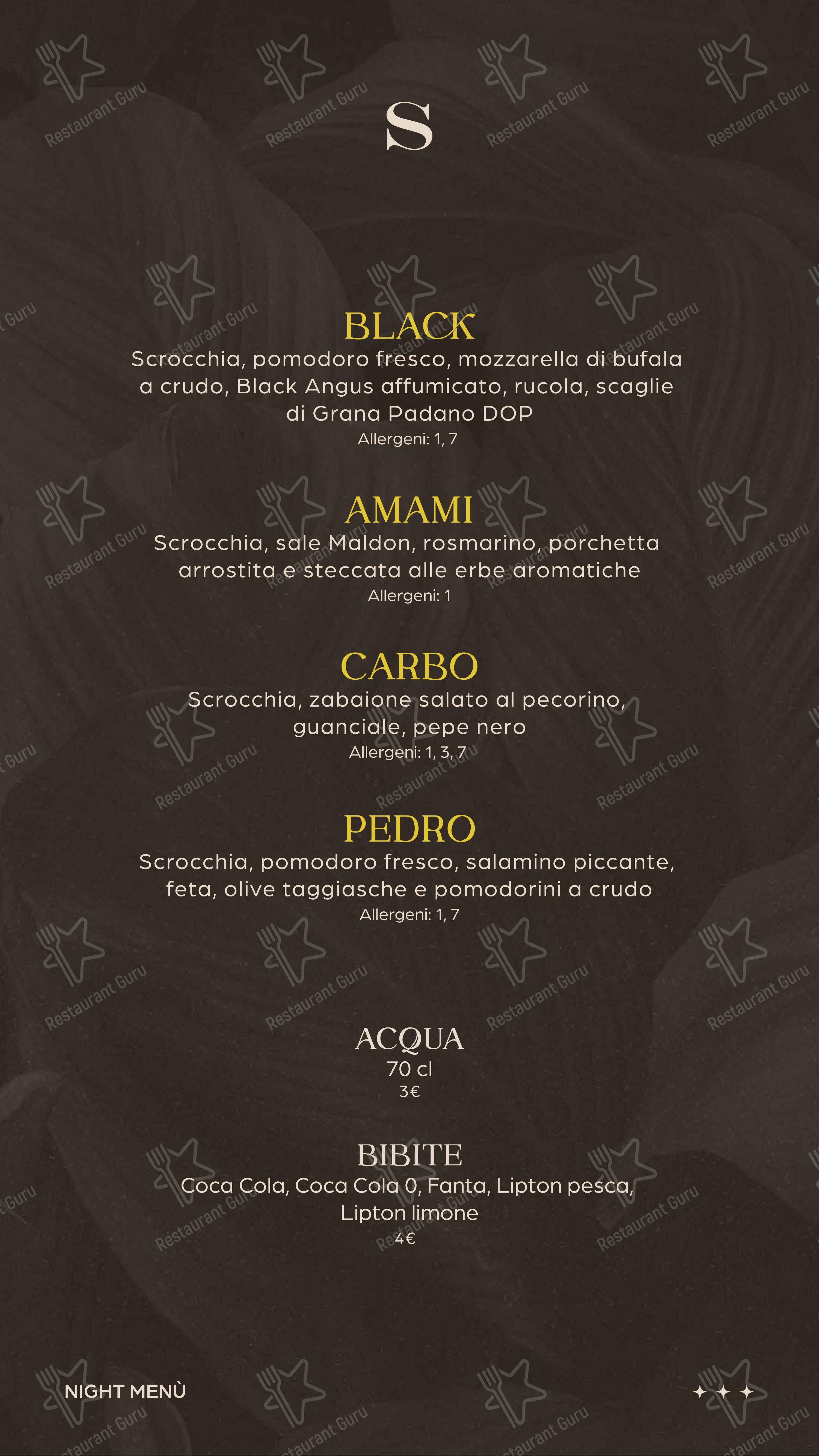Menu di SAND BEACH CLUB SOTTOMARINA - Menu bar