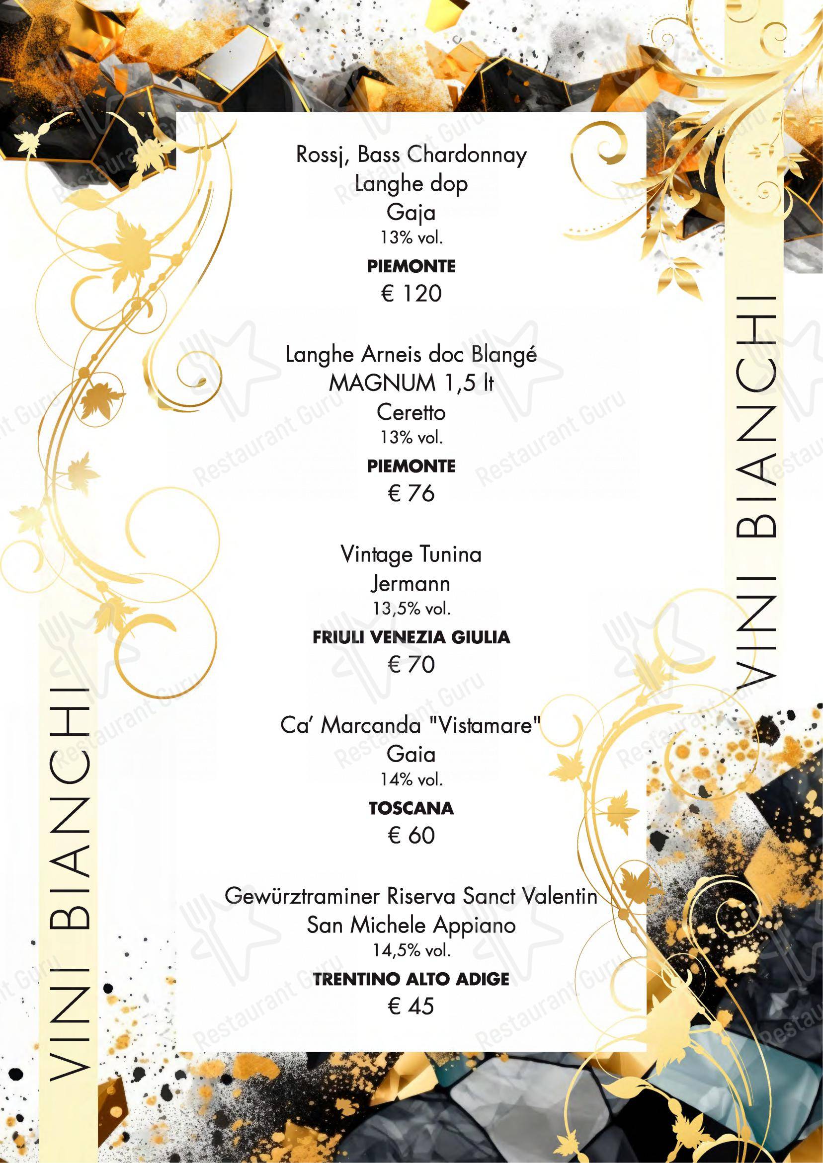 Menu di Seminara Restaurant - Menu bar