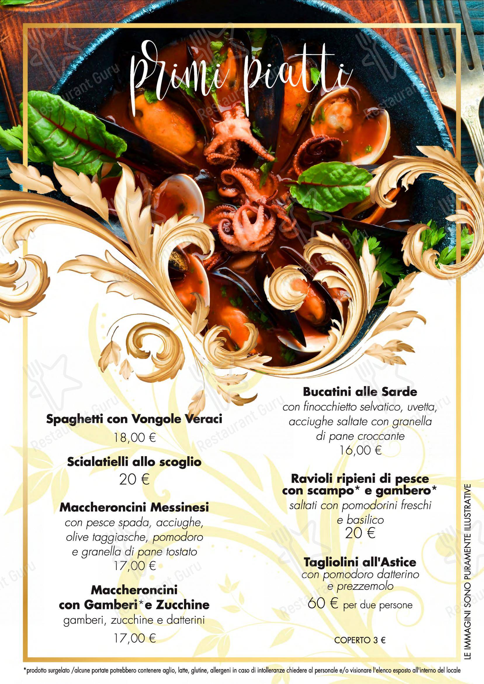 Menu per Seminara Restaurant ristorante