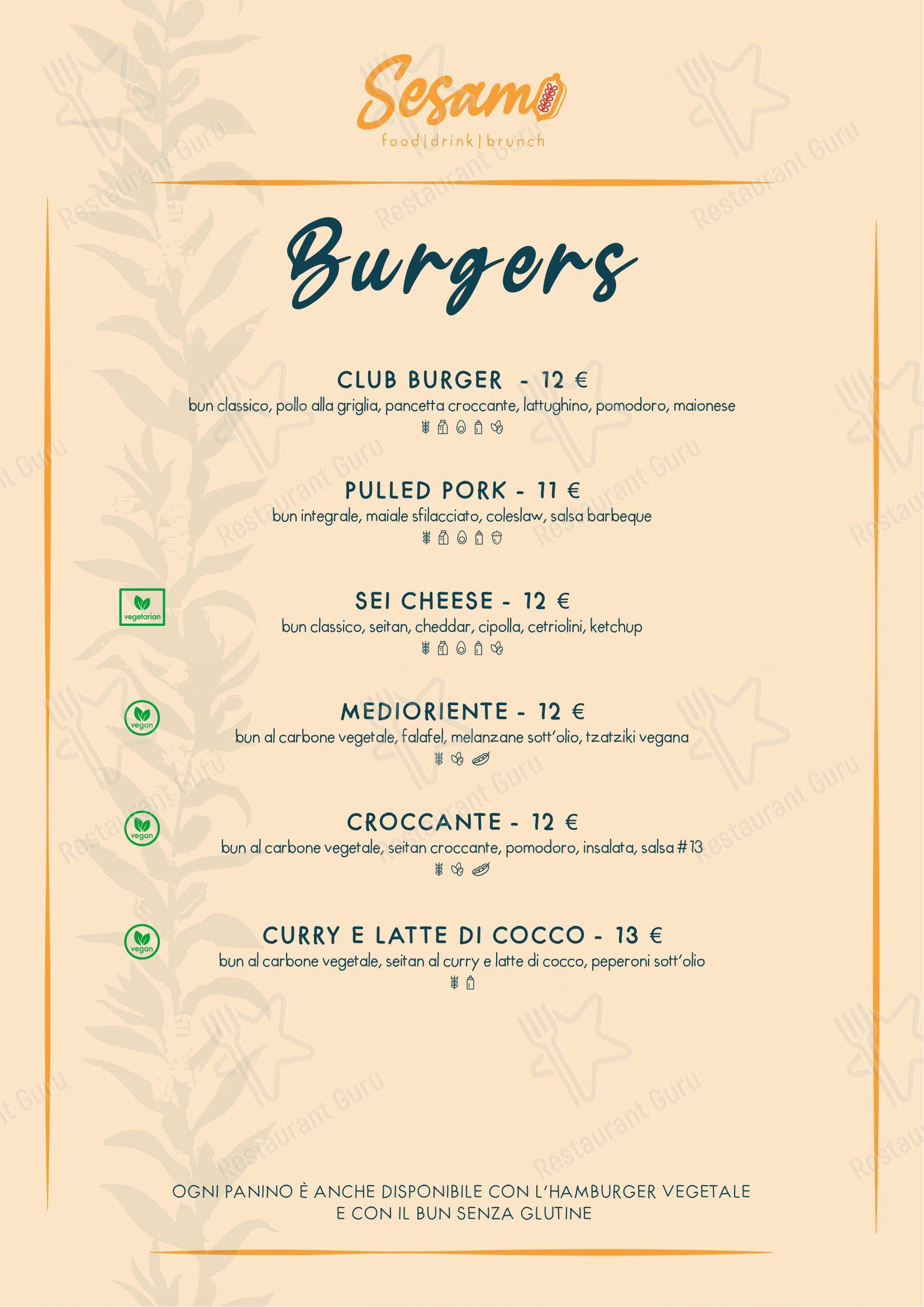 Menu per Sesamo in Fucecchio