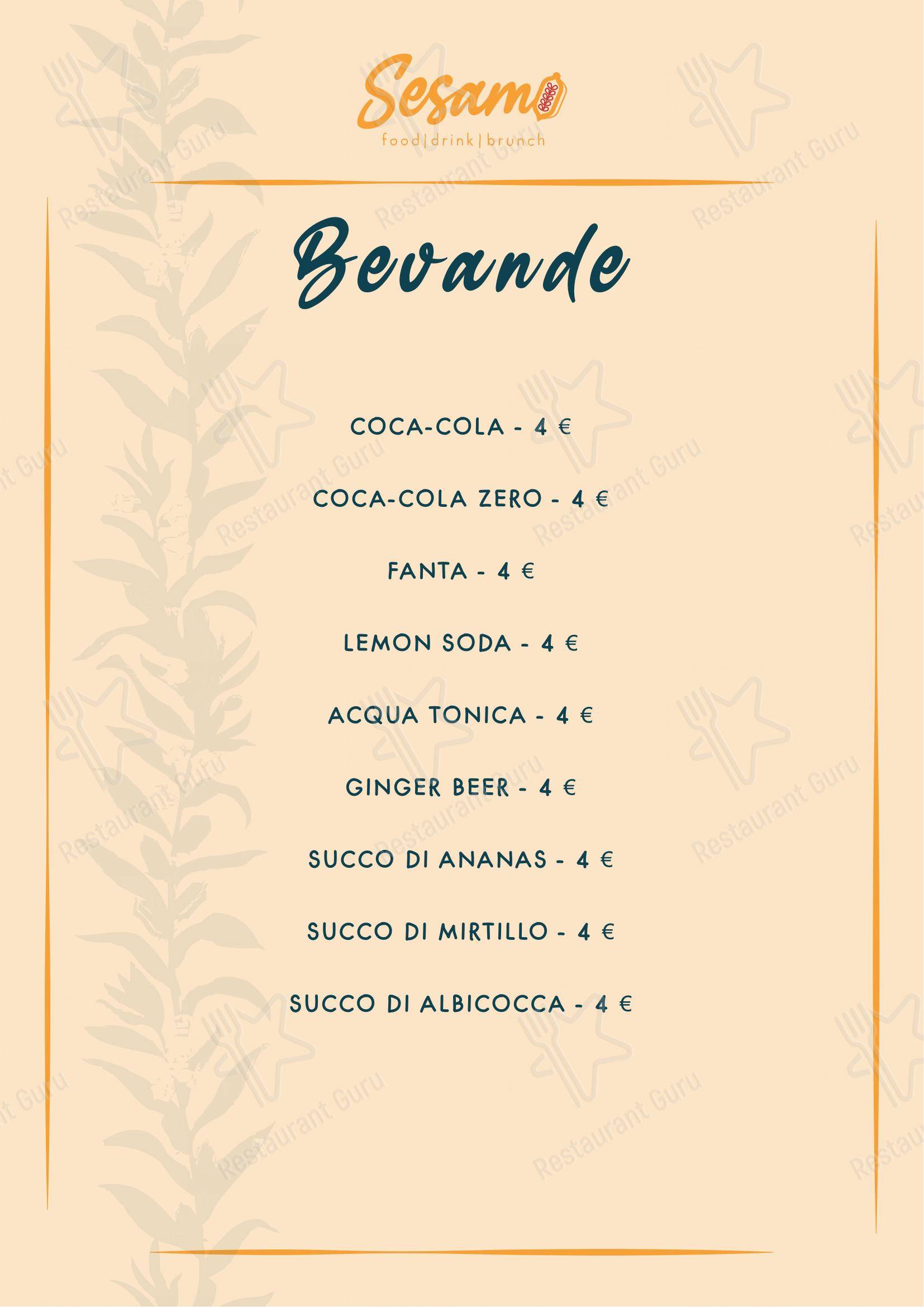 Menu per Sesamo in Fucecchio