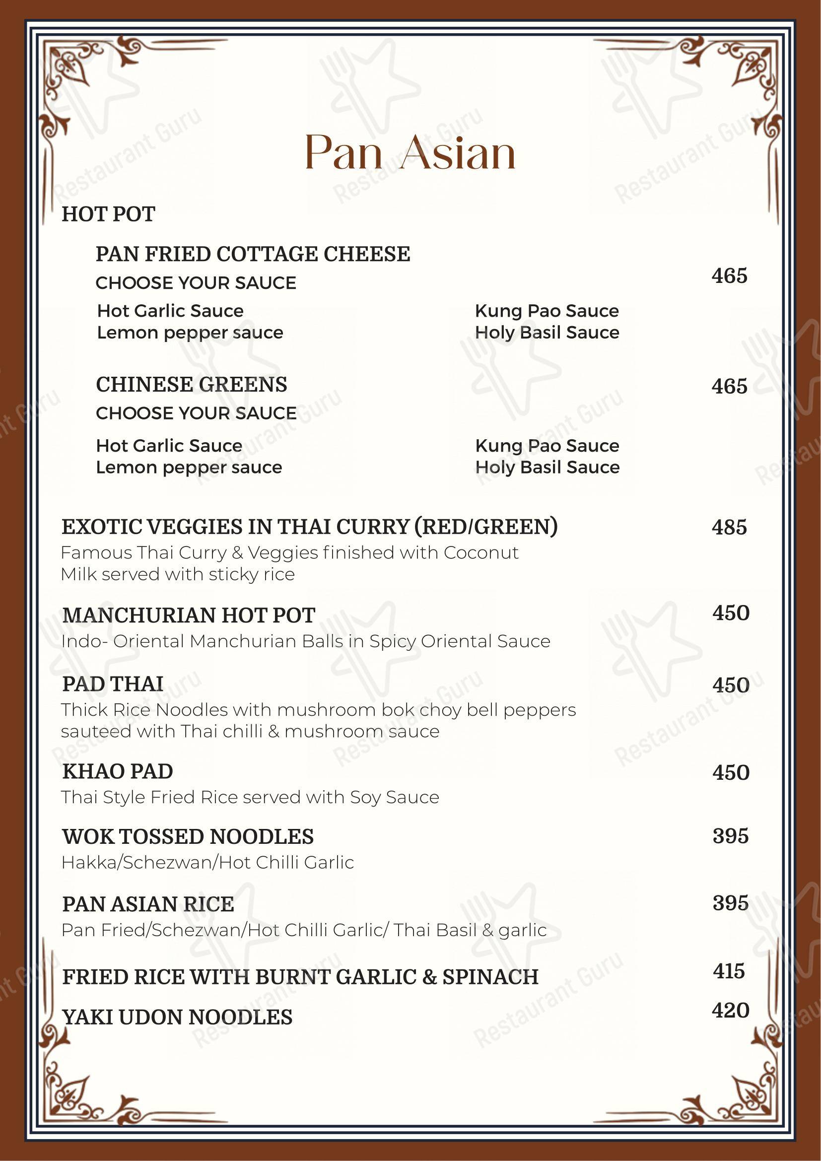 The Dome in Jaipur - Menu
