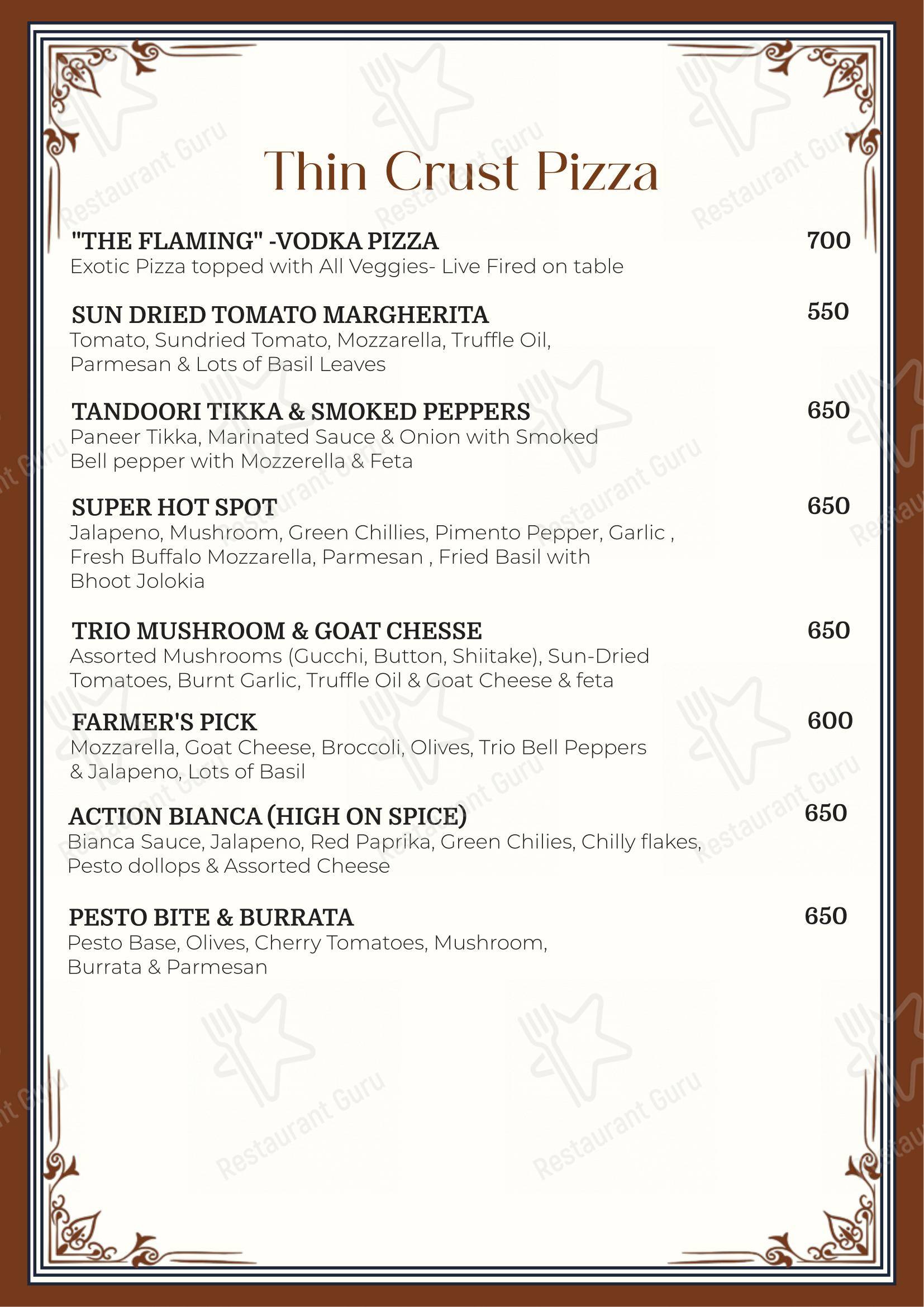 Menu for The Dome in Jaipur