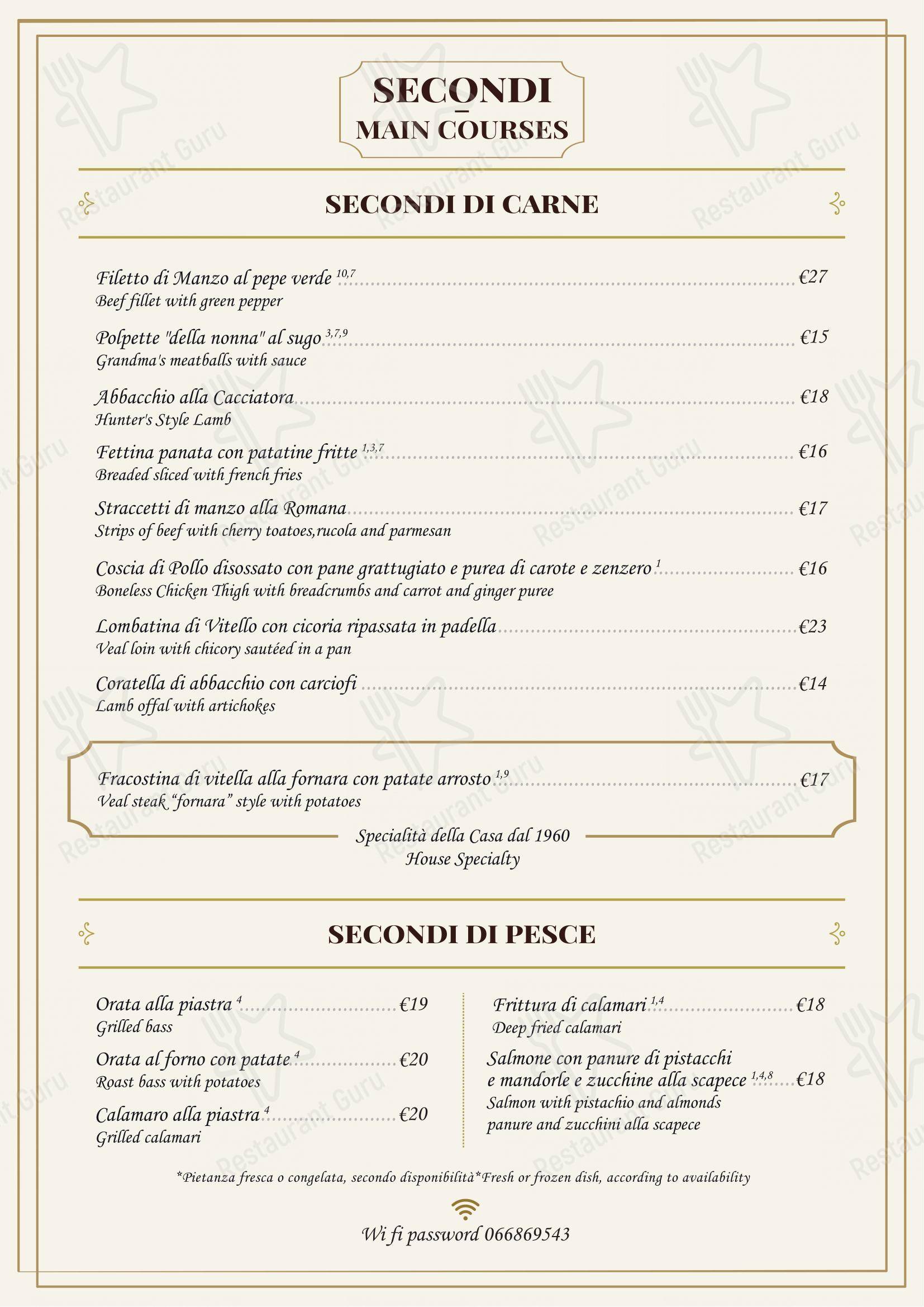 Menu per Trattoria Polese pizzeria