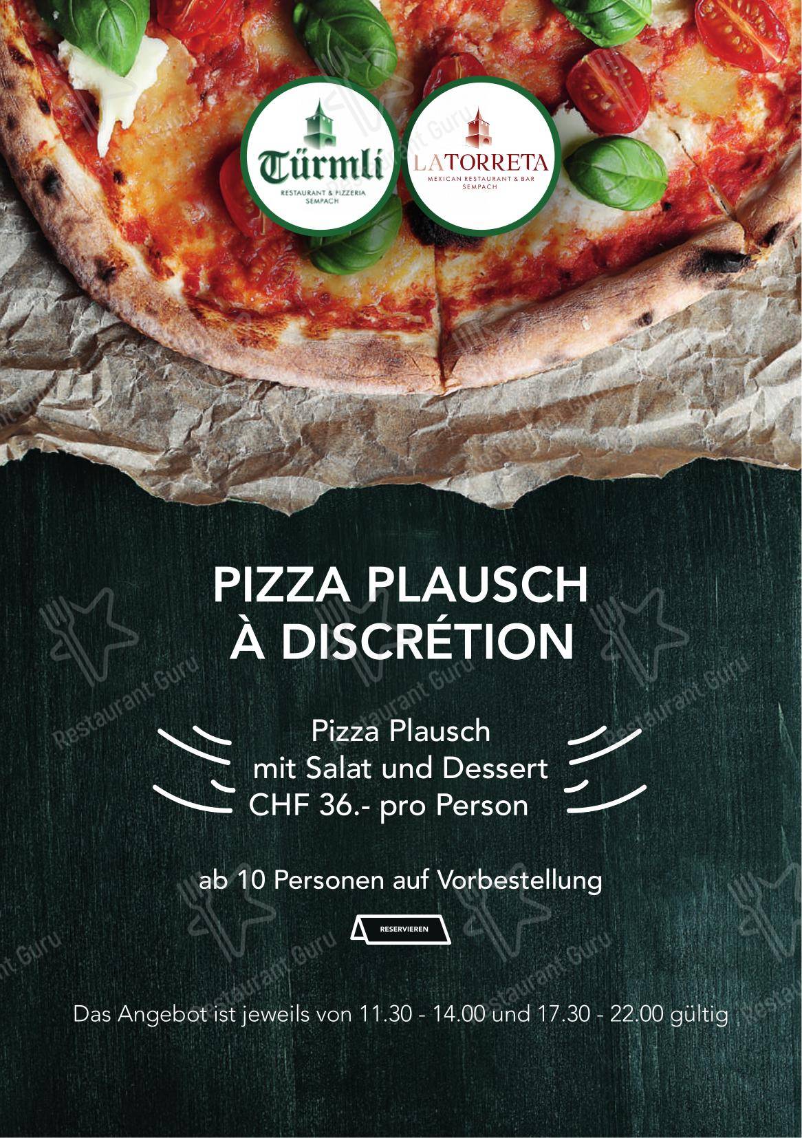 Menu di Türmli Restaurant & Pizzeria - 菜单