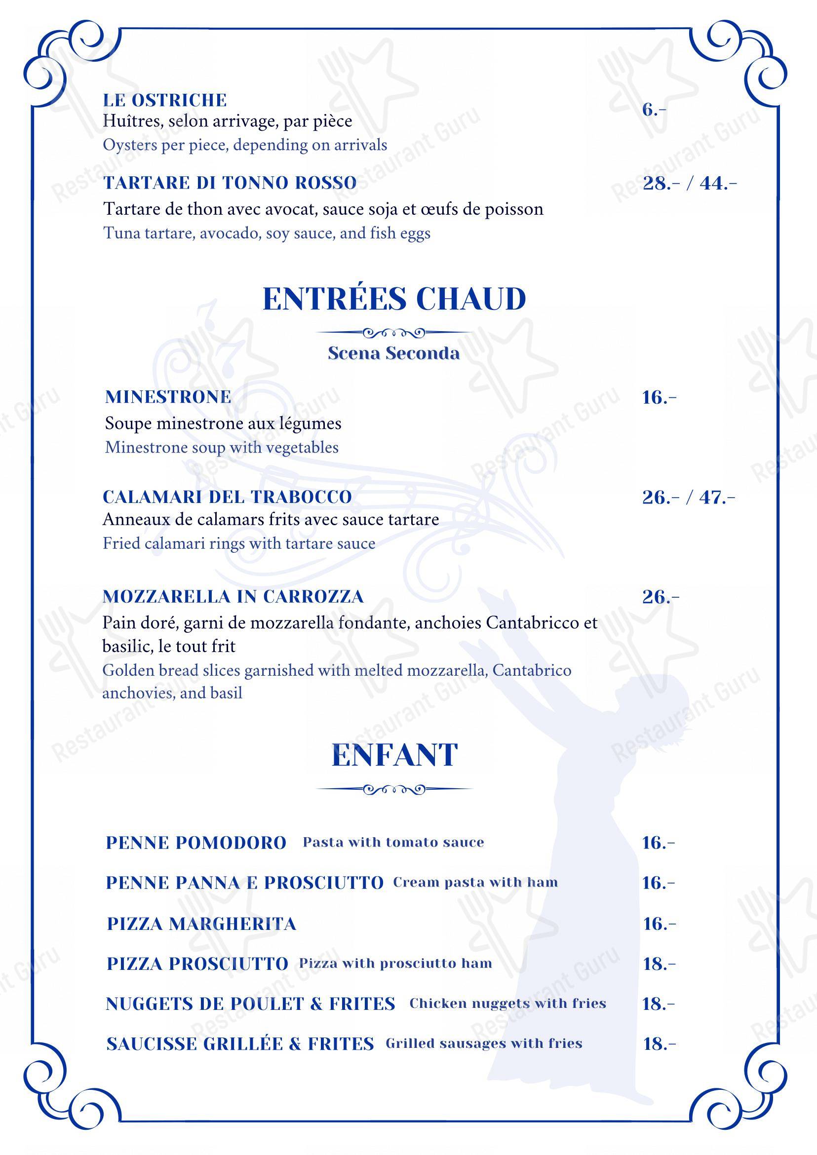 Menu per Viva Voce ristorante
