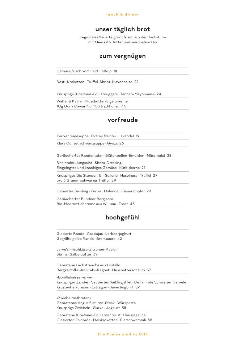 Menu di verve by sven 