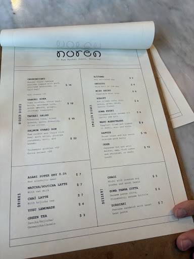 Menu de Noren