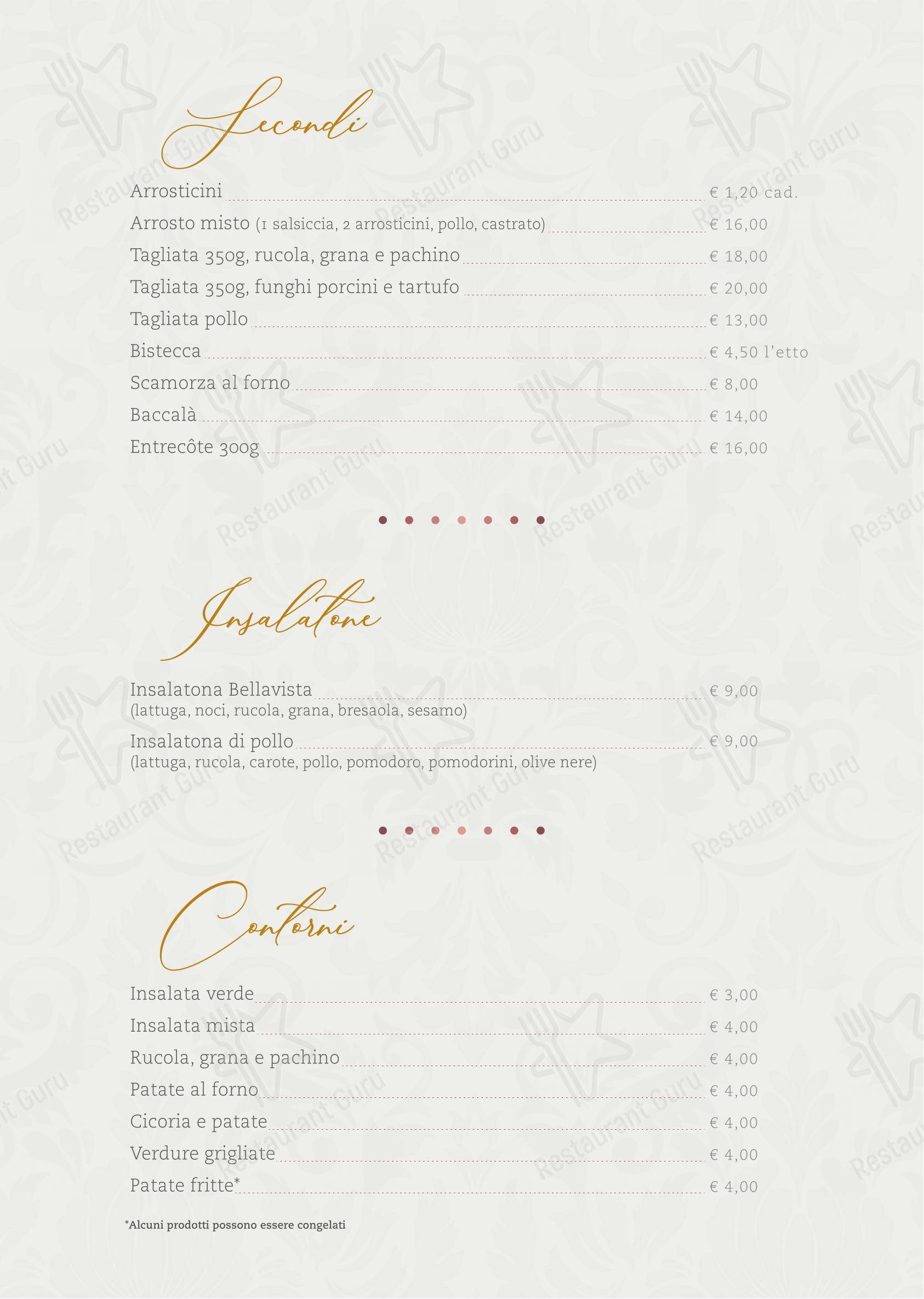 Menu di Ristorante Al Bellavista - Menu