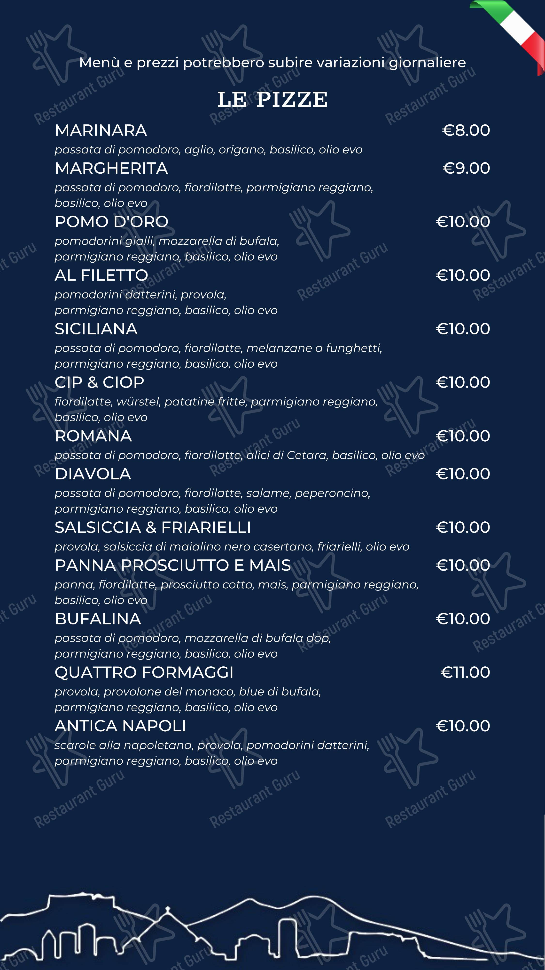 菜单 per antonio & antonio pizzeria