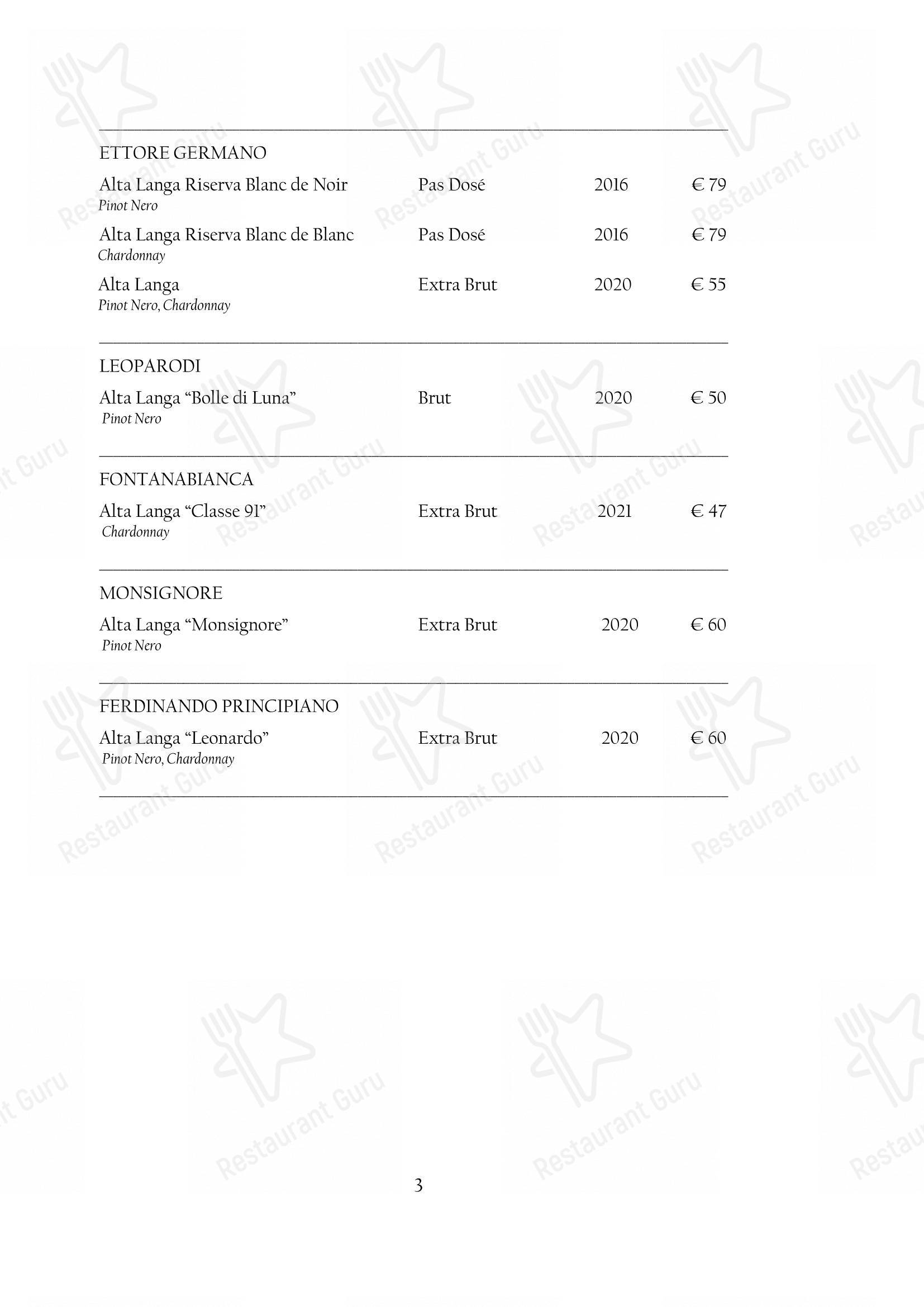 Arcadia dans Turin - Menu