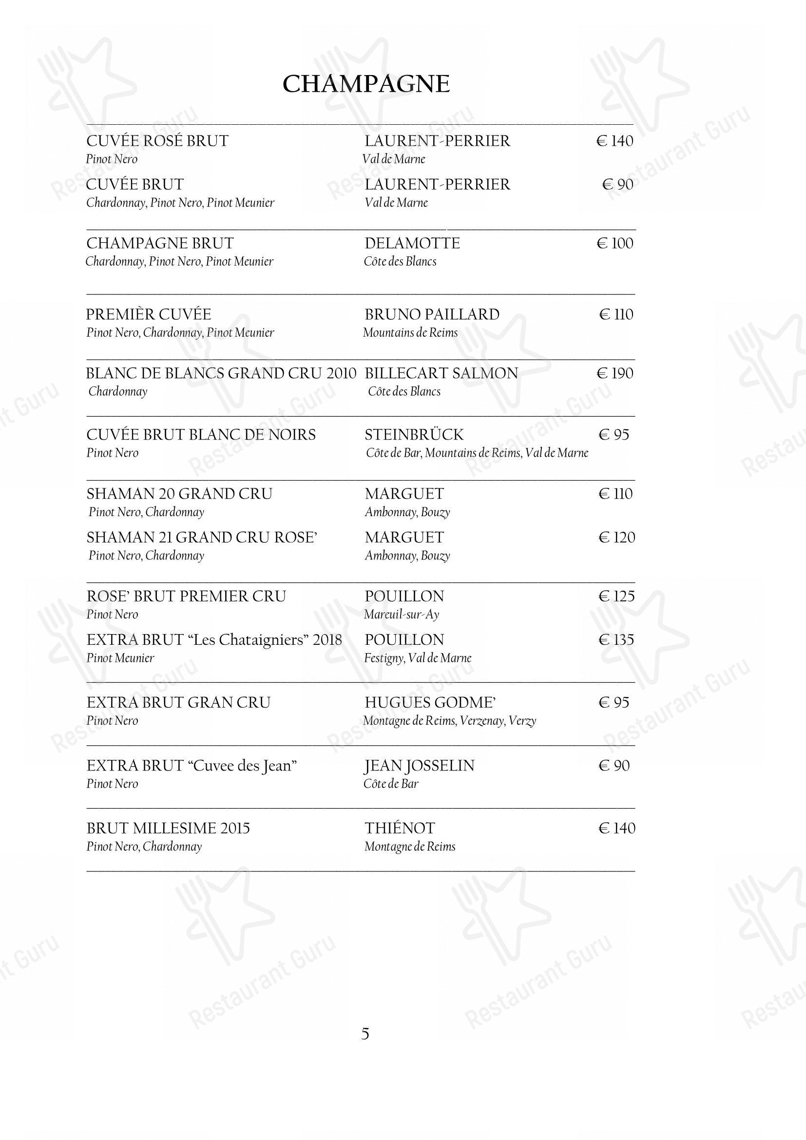 Arcadia in Torino - Menu