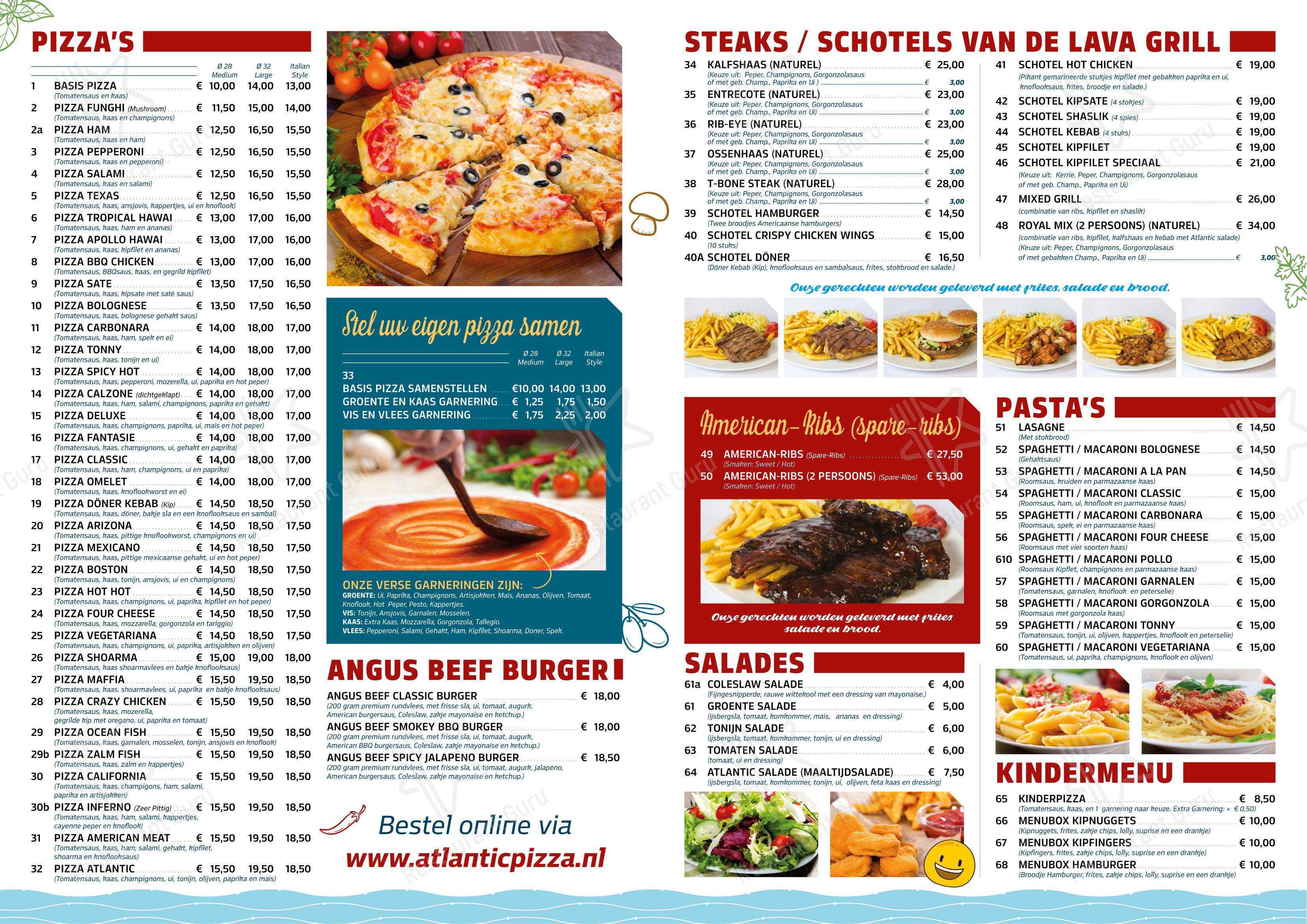 Menu pour Atlantic Pizza & More - Menu