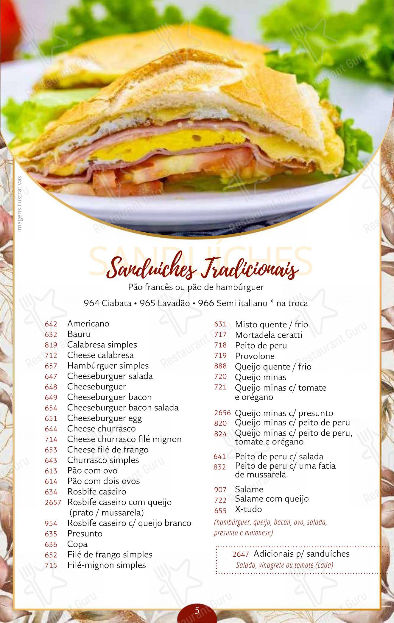 Panificadora Vila Monumento - Menu bar