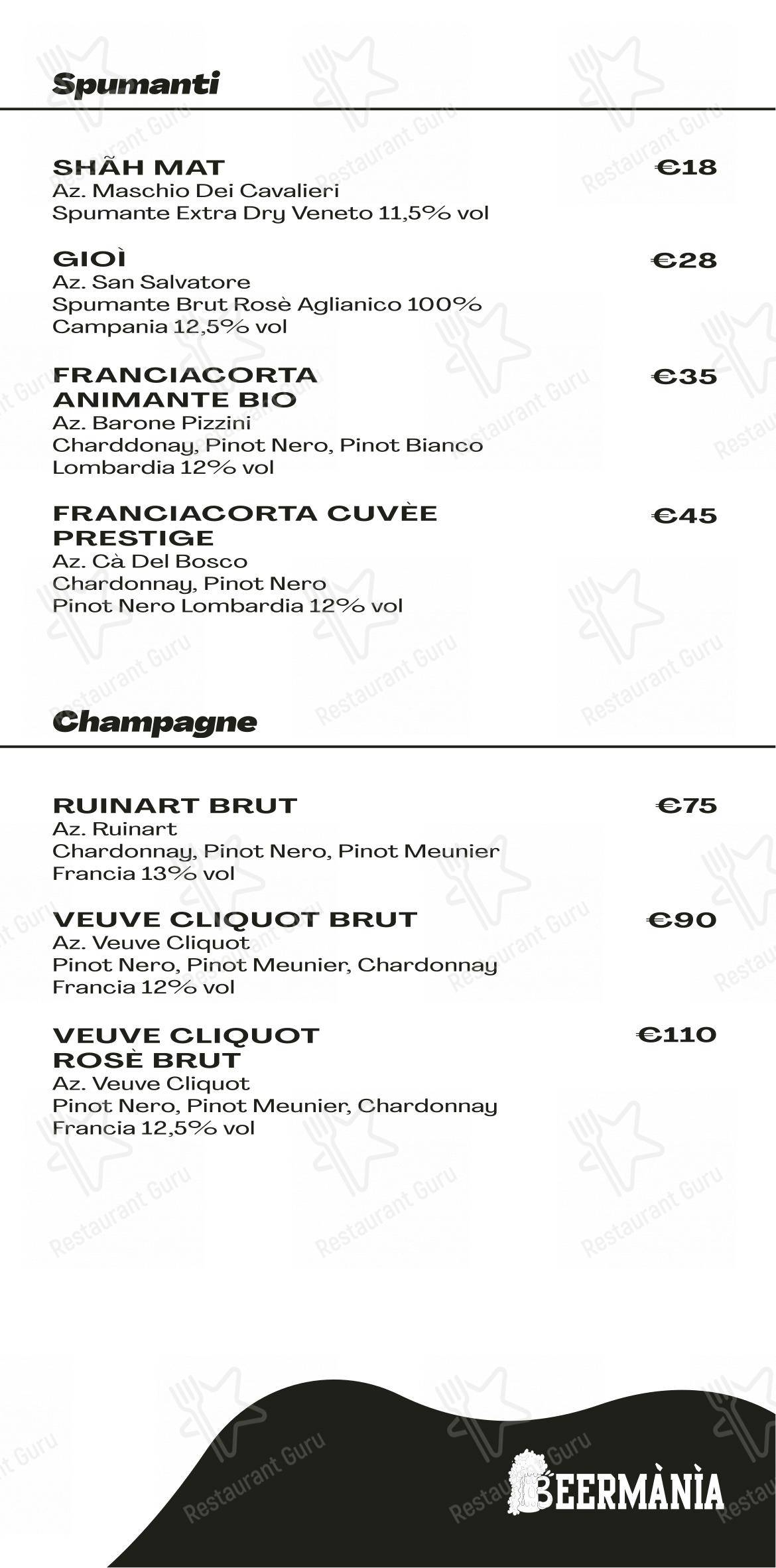 Menu per BEERMÀNÌA - Pizzeria Braceria Hamburgeria in Agropoli