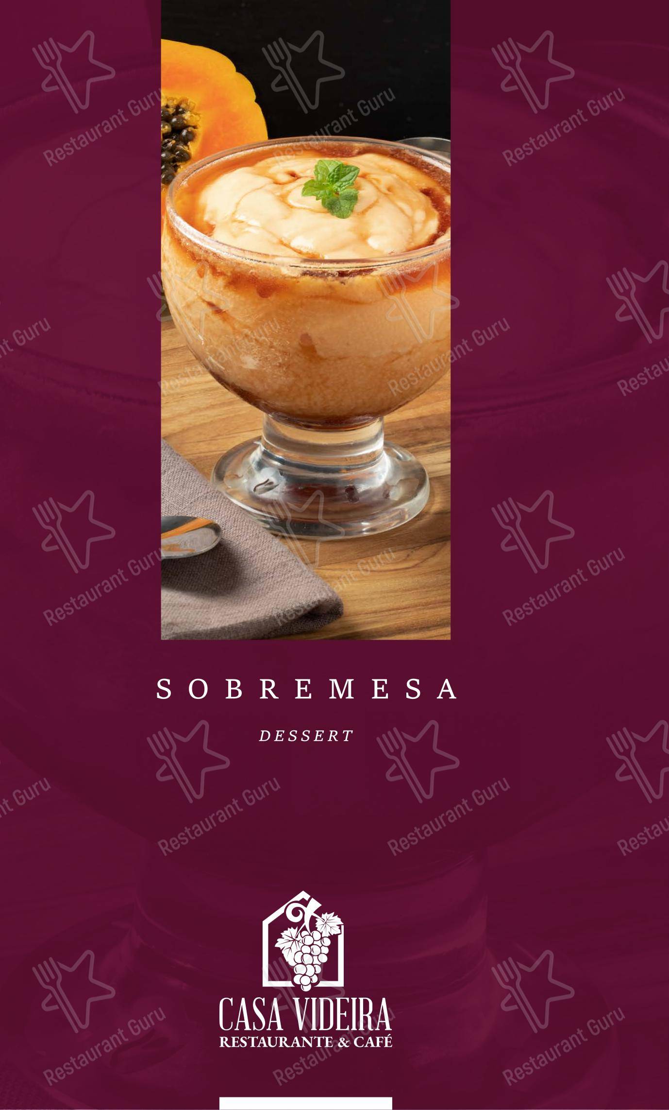 Menu para Casa Videira Restaurante e Café restaurante