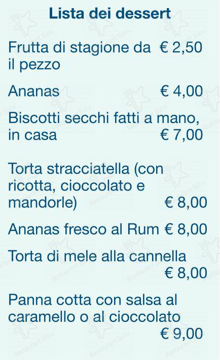 Checchino dal 1887 in Roma - Menu