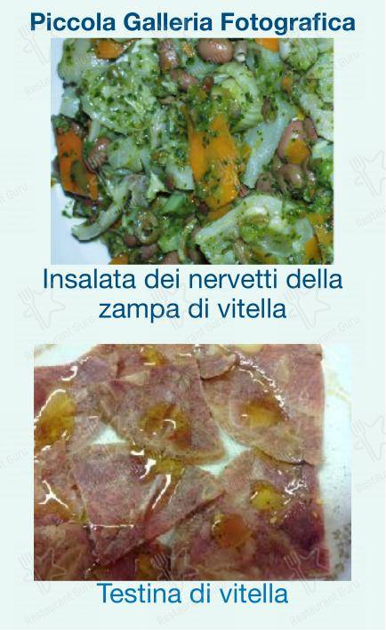 Menu per Checchino dal 1887 in Roma