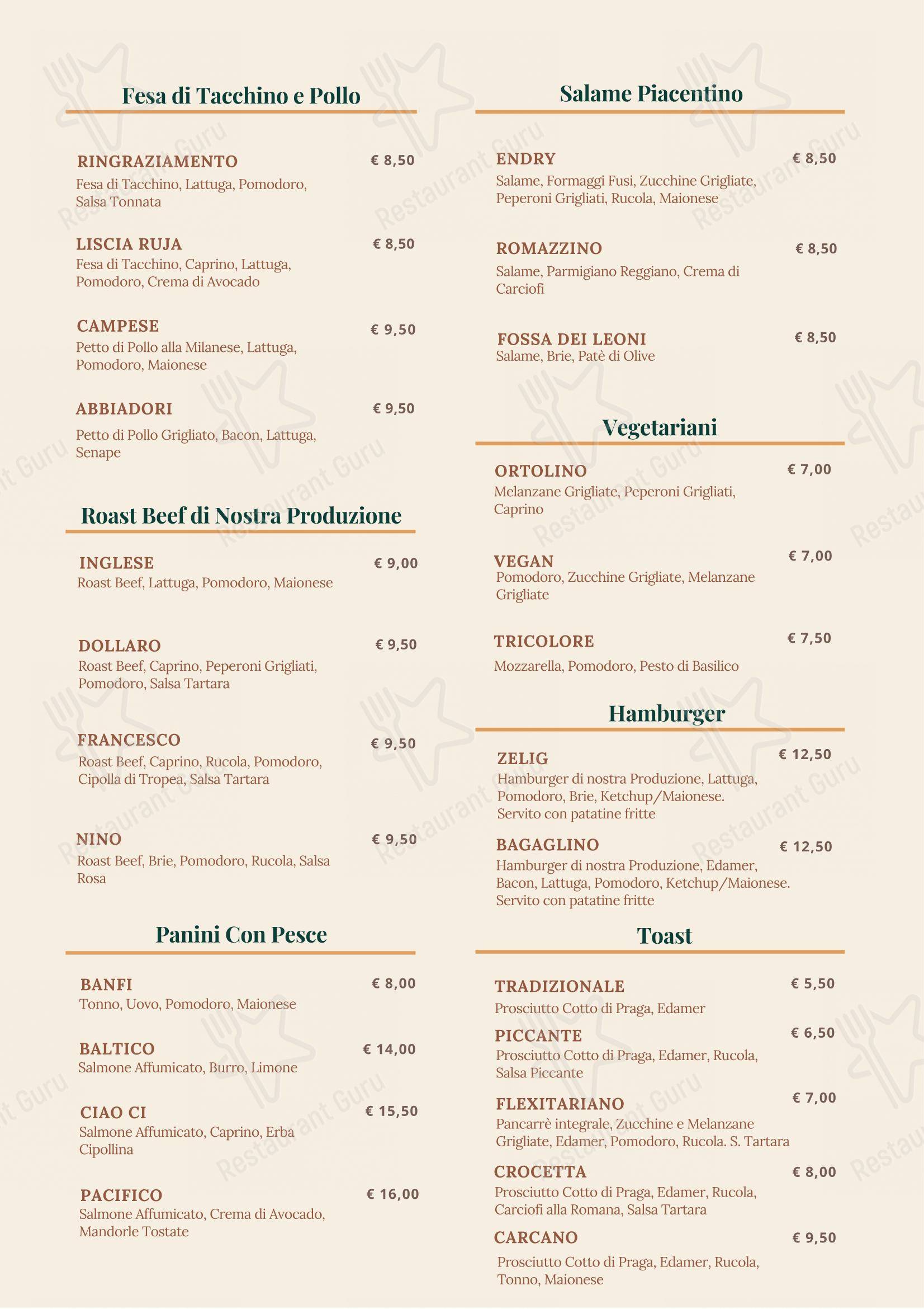 Crocetta • Panini d'Autore in Milano - Menu bar